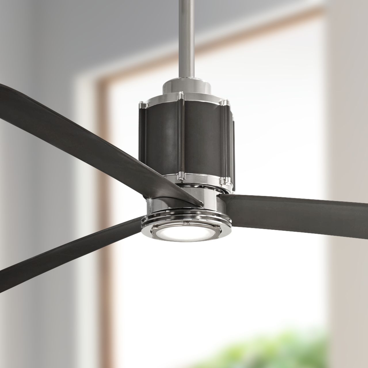 54" Minka Aire Gear Polished Nickel/ Bronze LED Ceiling Fan