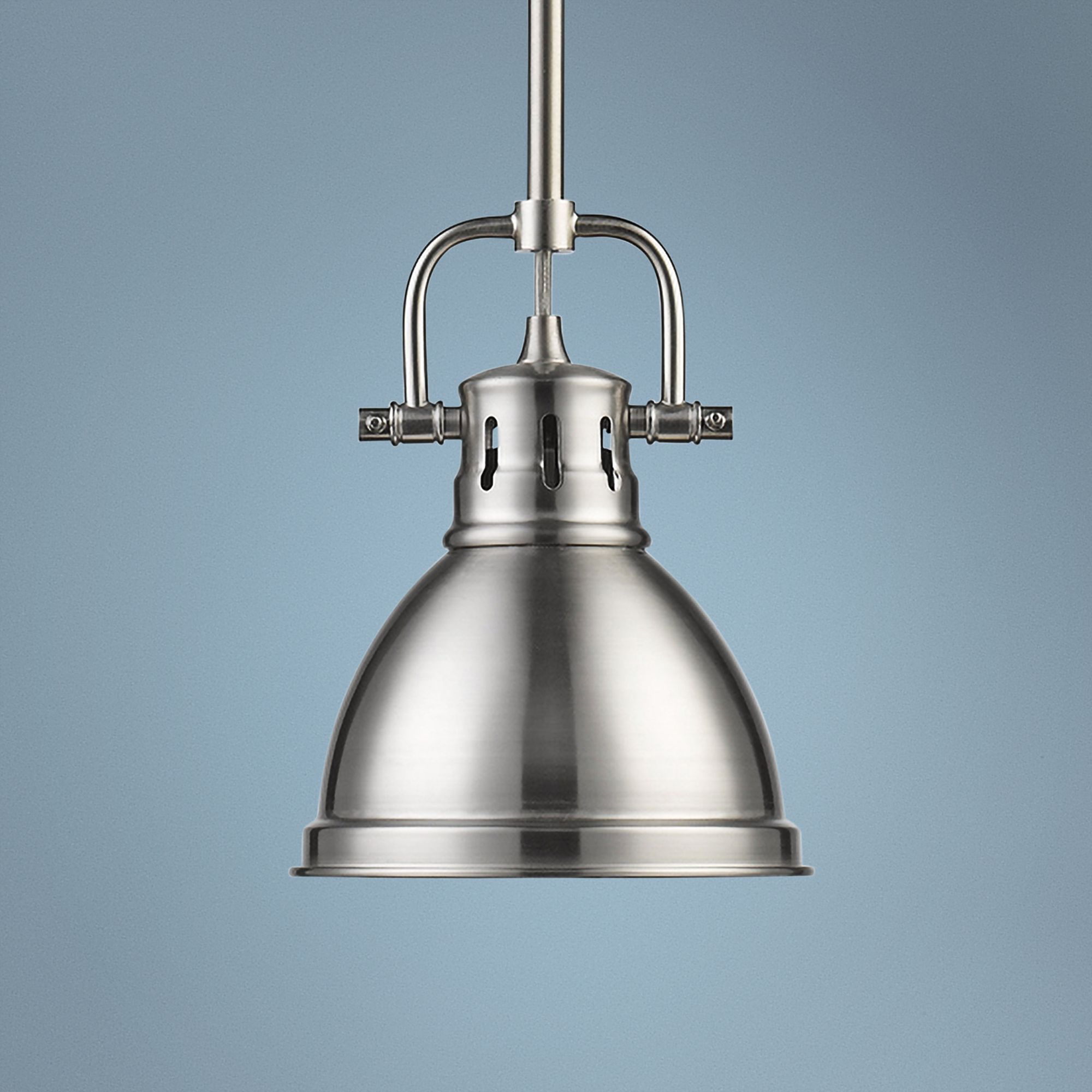 Duncan 6 1/2" Wide Pewter Mini Pendant with Rod