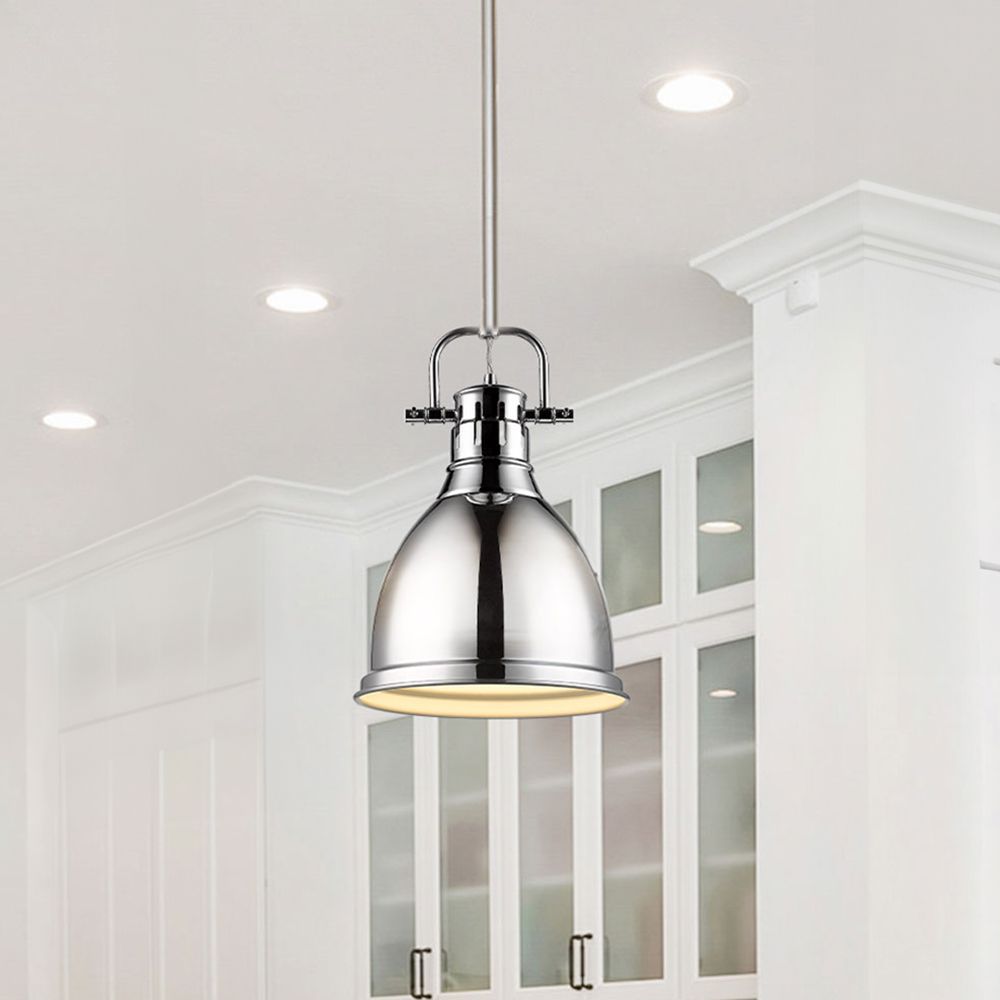 Duncan 9" Wide Chrome Mini Pendant with Rod