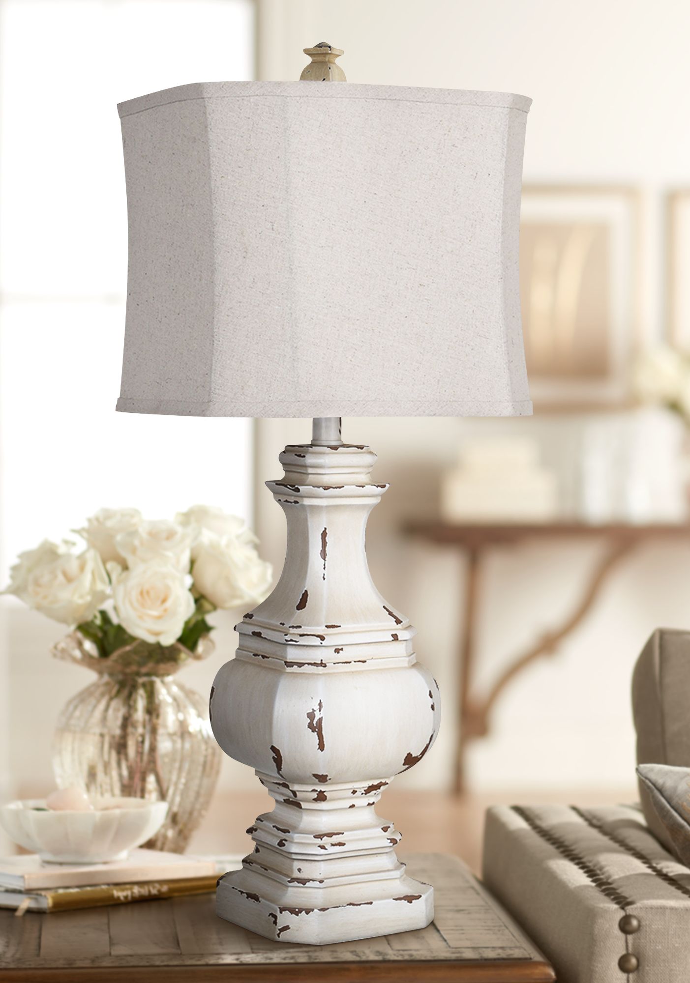 Crestview Collection Daryl II Antique White Table Lamp