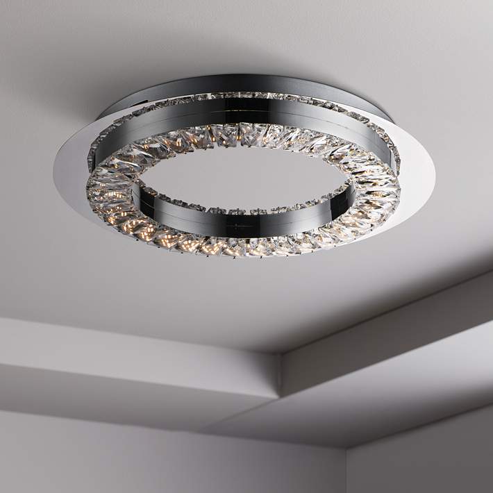 Smith 2 LED Ring Ceiling Light Flush Chrome Clear Acrylic Lamp Home Lighting New 