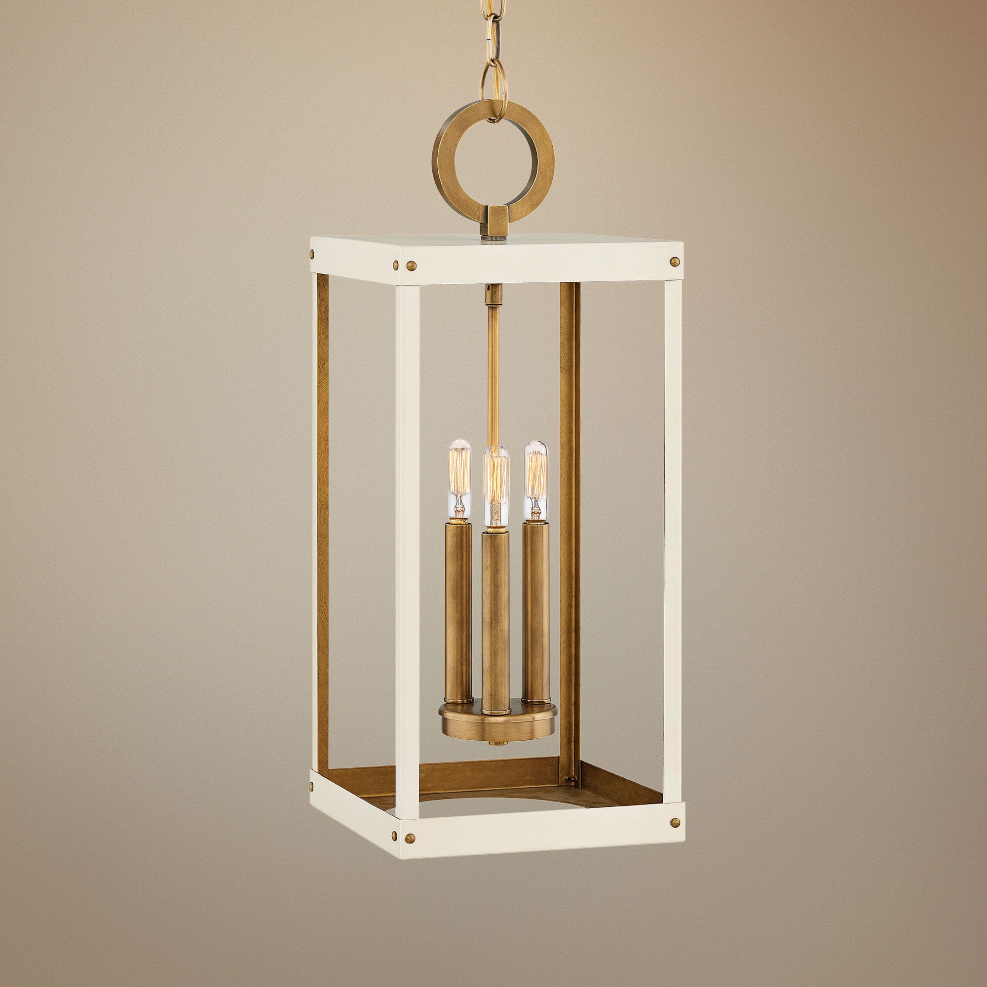 Porter 9"W Heritage Brass w/ Warm White 3-Light Mini Pendant