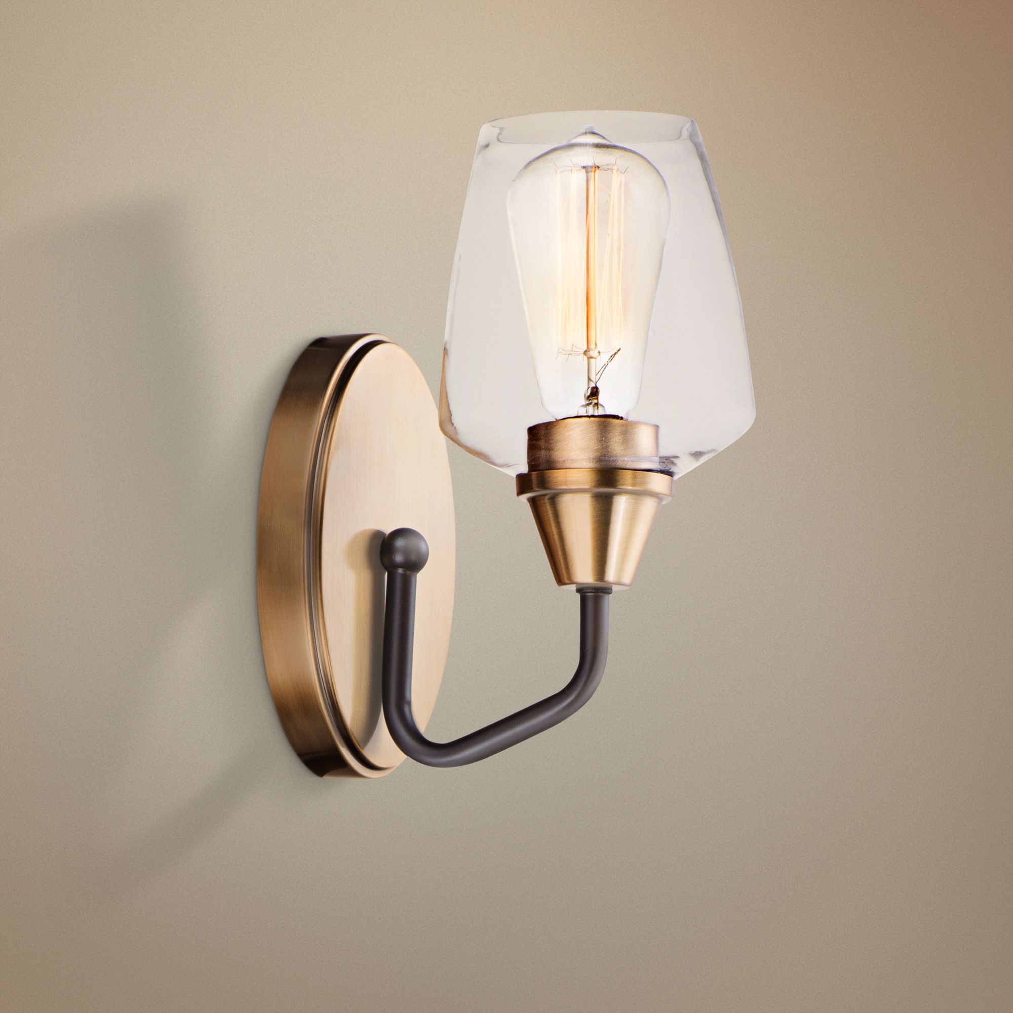 Maxim Goblet 9 1/2" High Antique Brass Wall Sconce