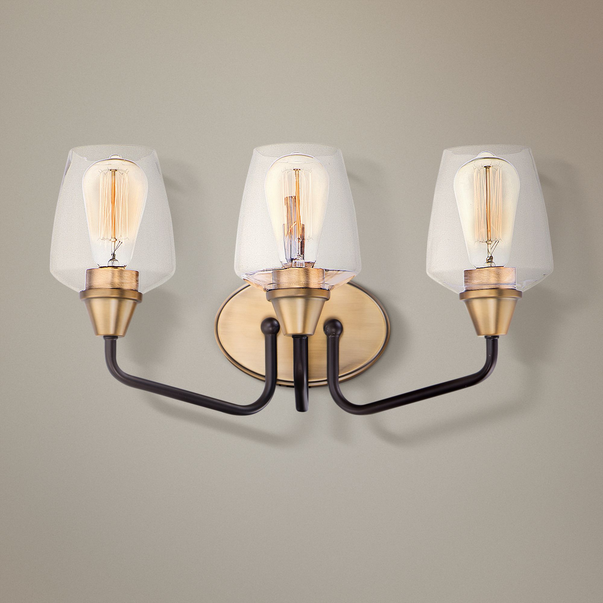 Goblet 18" Wide Antique Brass 3-Light Bath Light