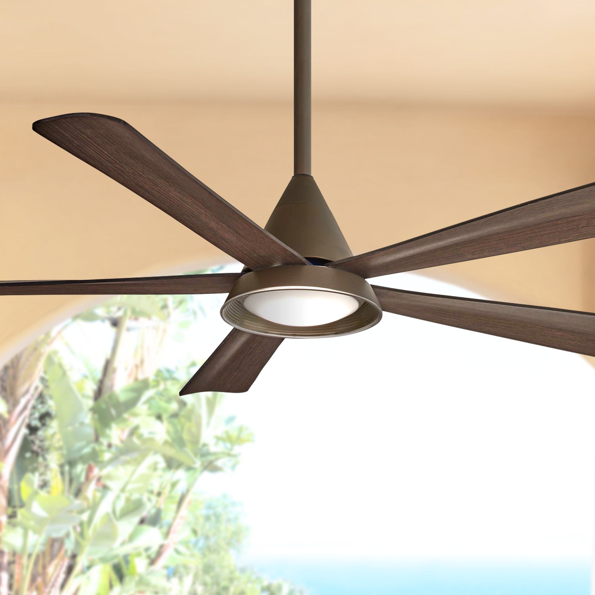 54 Minka Aire Cone Oil Rubbed Bronze Wet Led Ceiling Fan 60w12