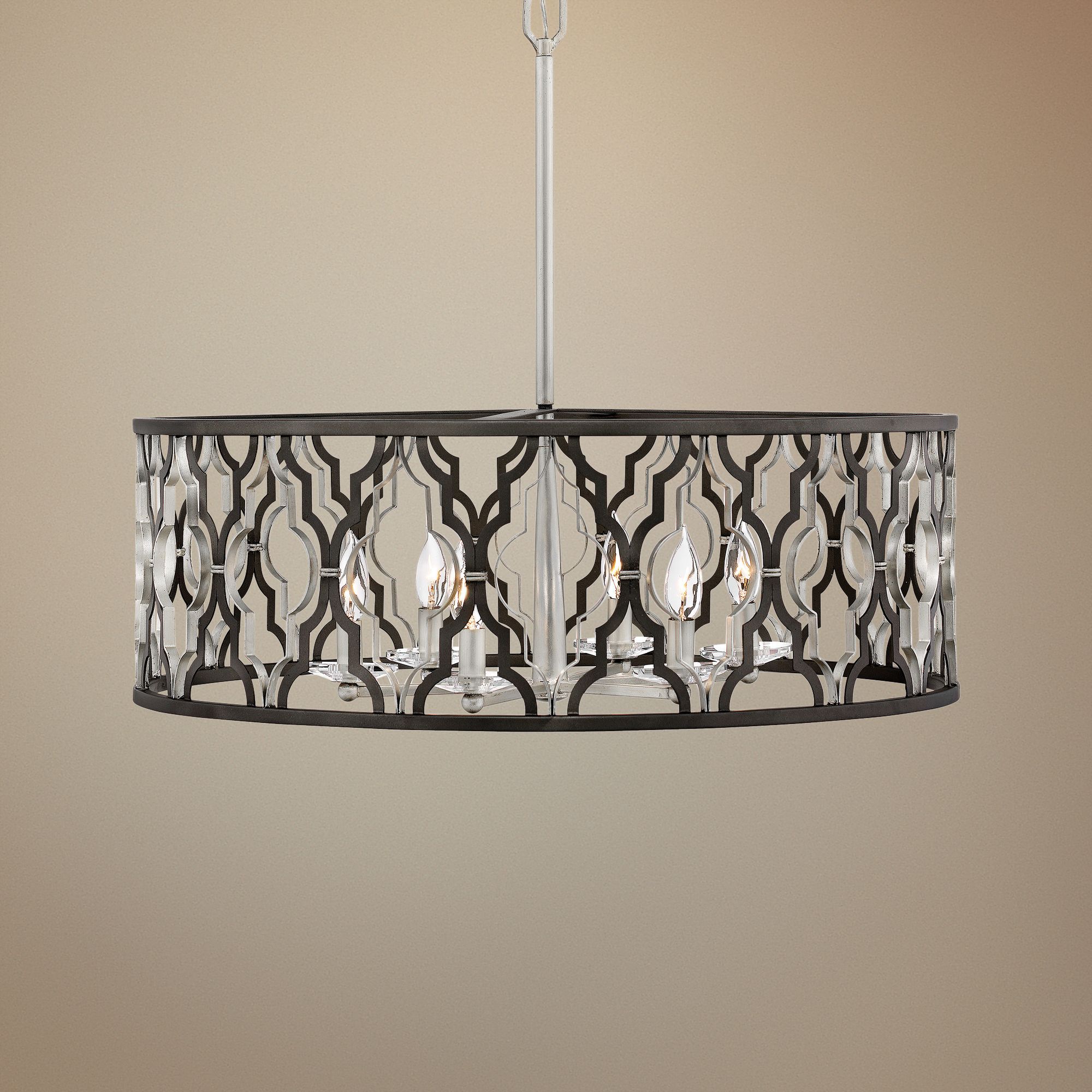 Portico 28" Wide Bronze 6-Light Drum Pendant Light