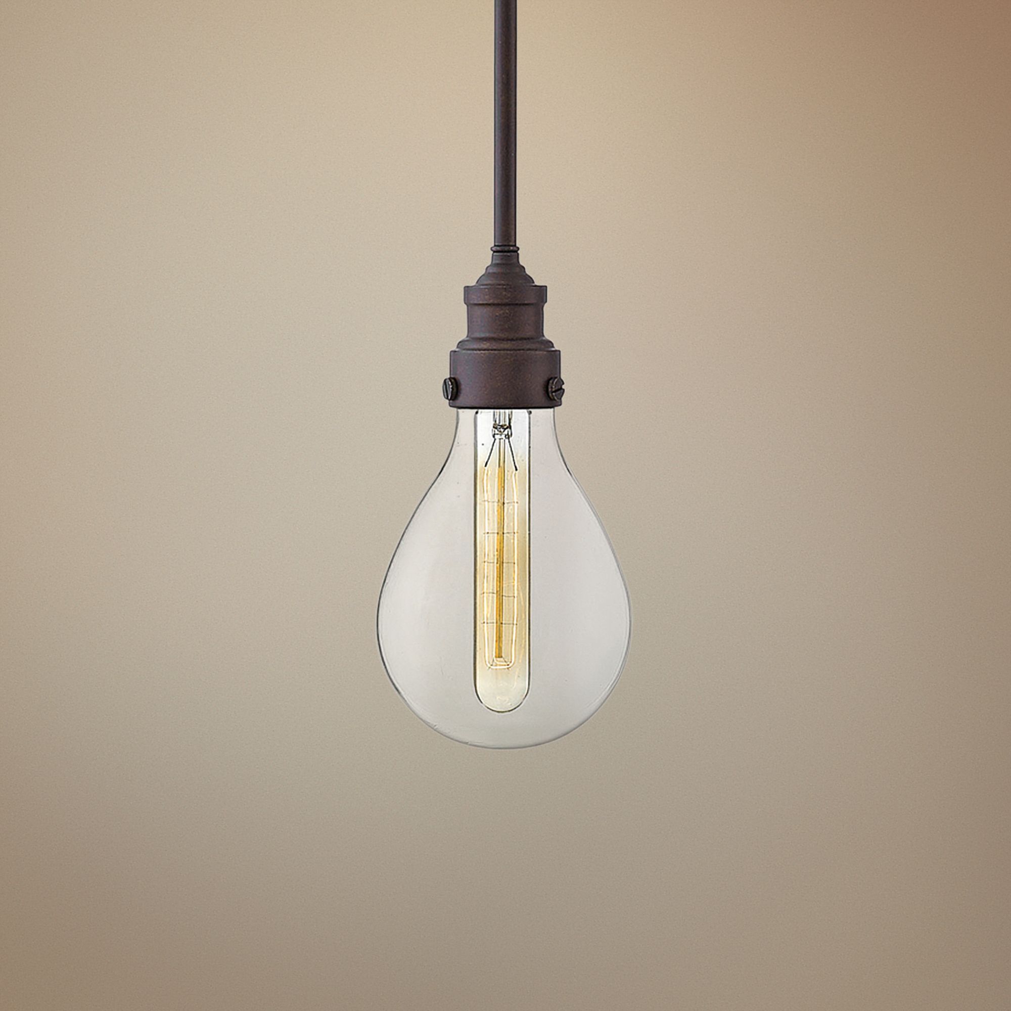 Hinkley Denton 5 1/4" Wide Industrial Iron Mini Pendant