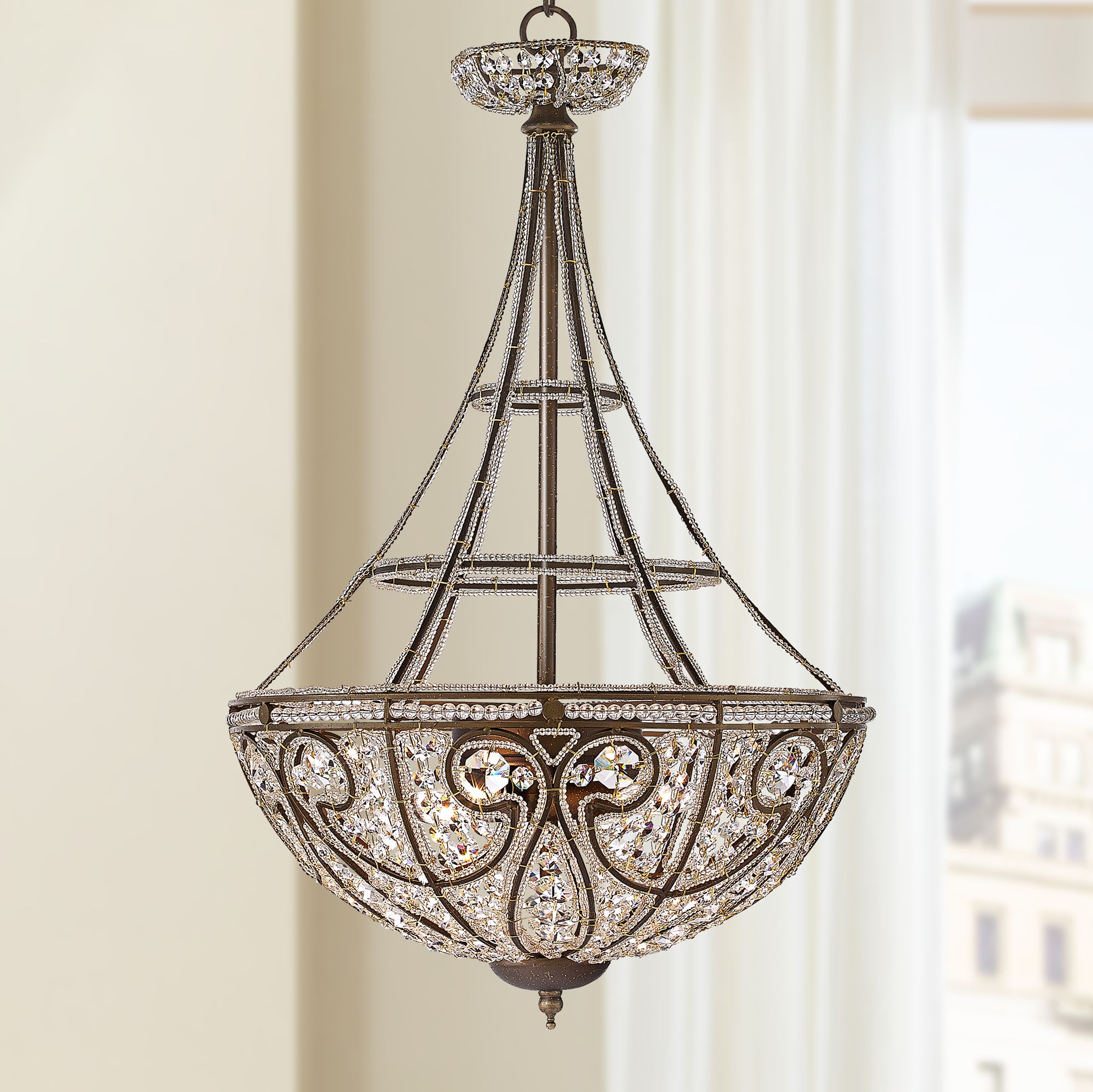 Elizabethan Collection Bronze Finish Four Light Chandelier