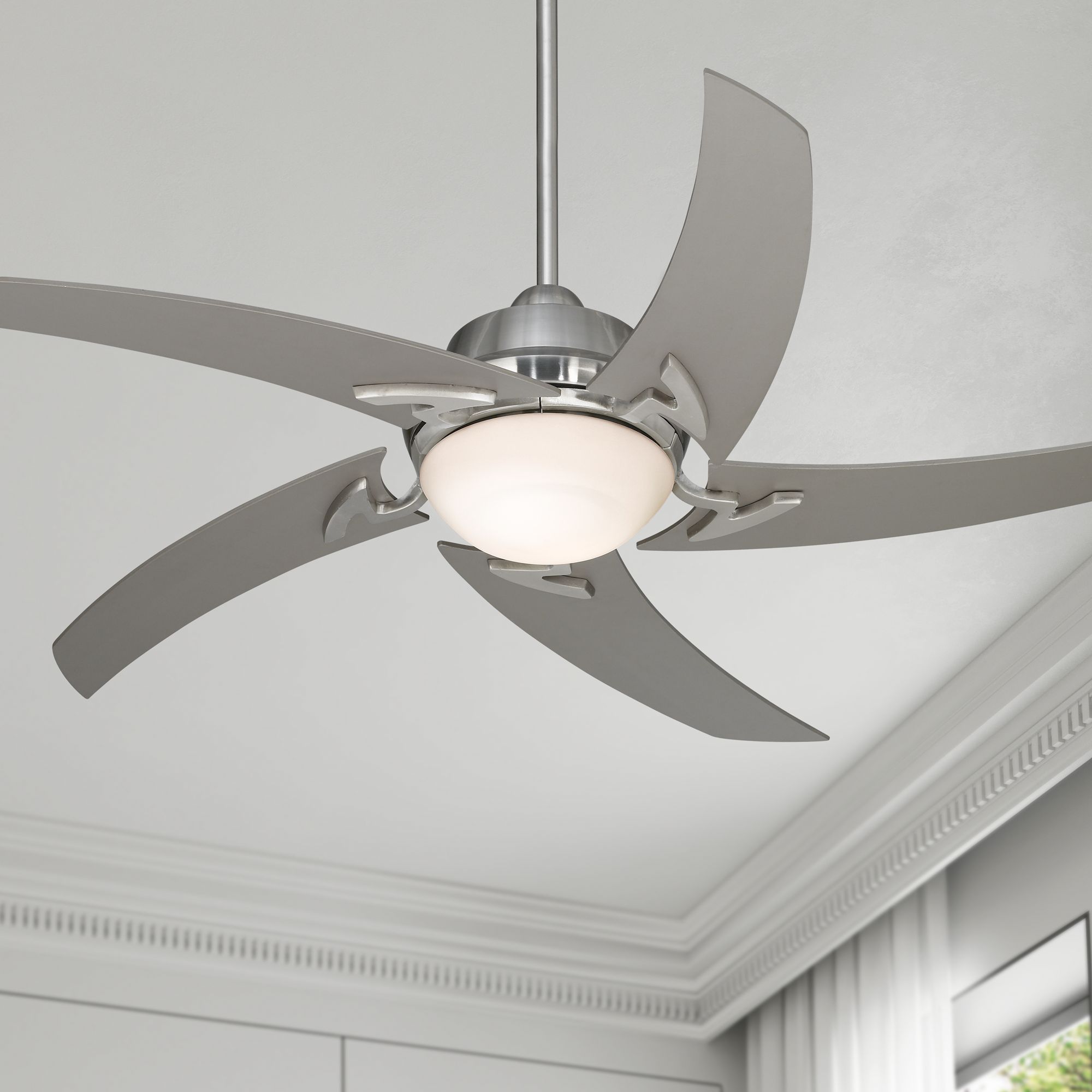 52 Casa Vieja Capri Led Brushed Nickel Ceiling Fan 61e77
