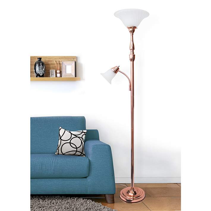 Elegant Designs Mother Daughter Rose Gold 2-Light Floor Lamp - #61G59 |  Lamps Plus