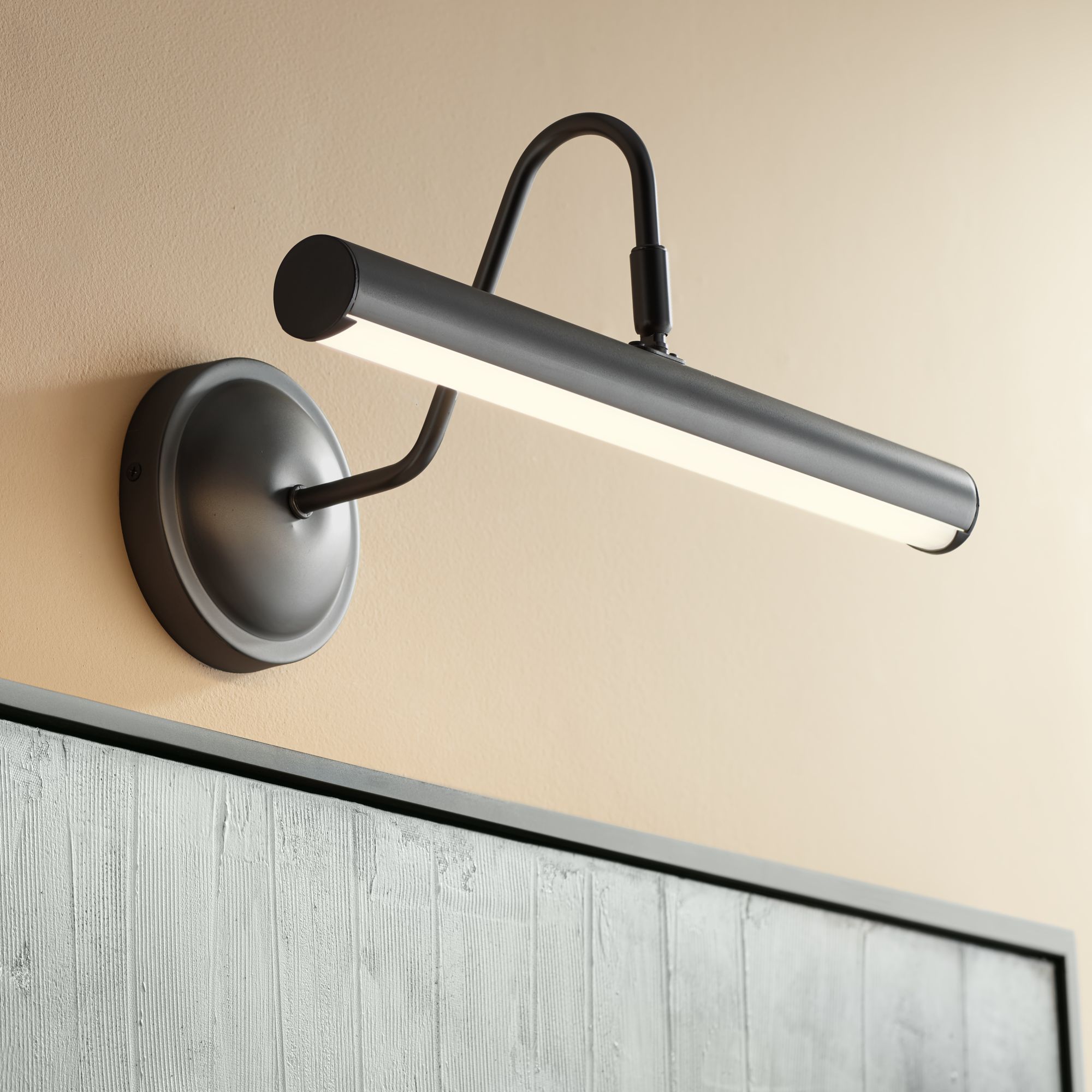 Renaissance 16" Wide Plated Matte Black LED Picture Light