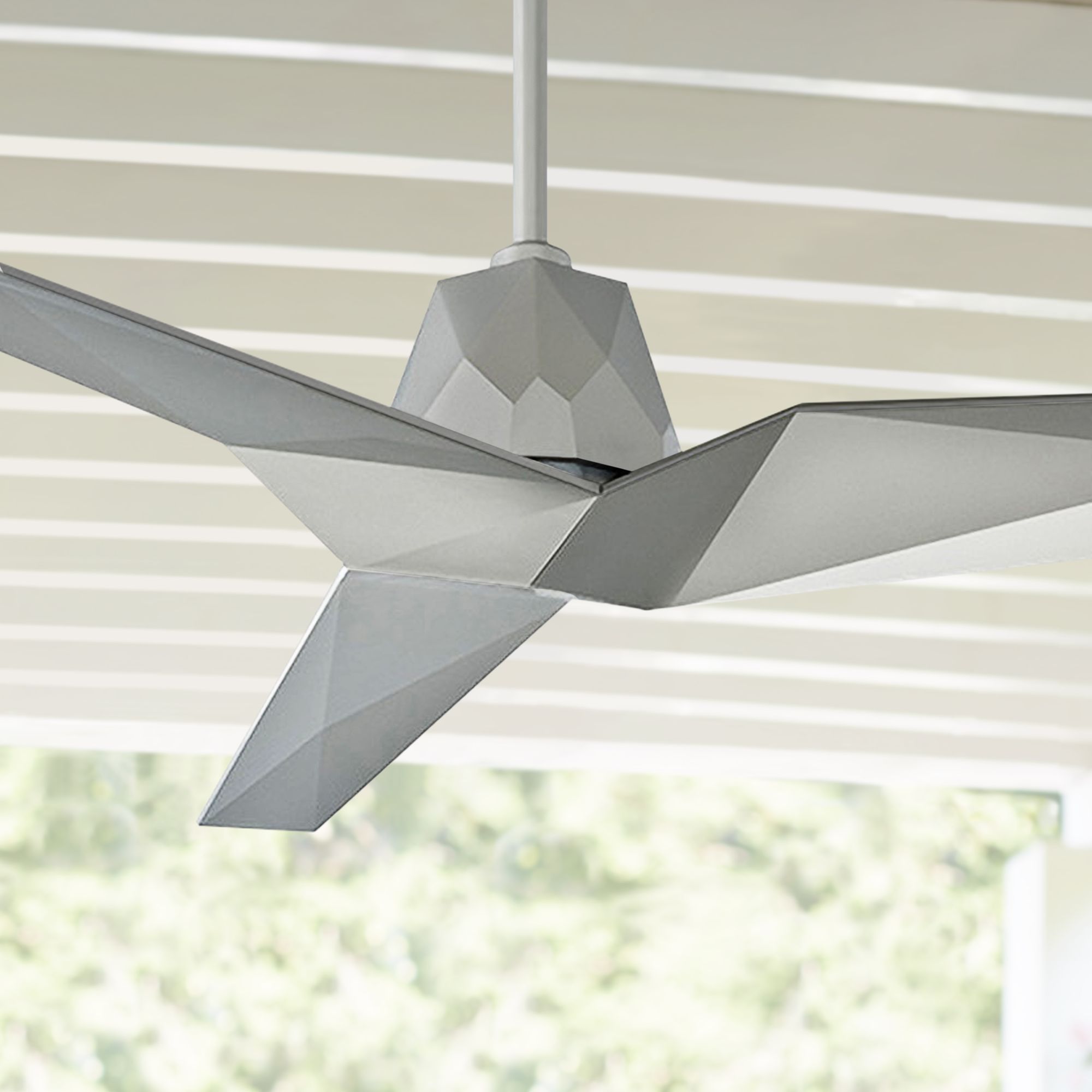 60" Modern Forms Vortex Automotive Silver Wet Ceiling Fan
