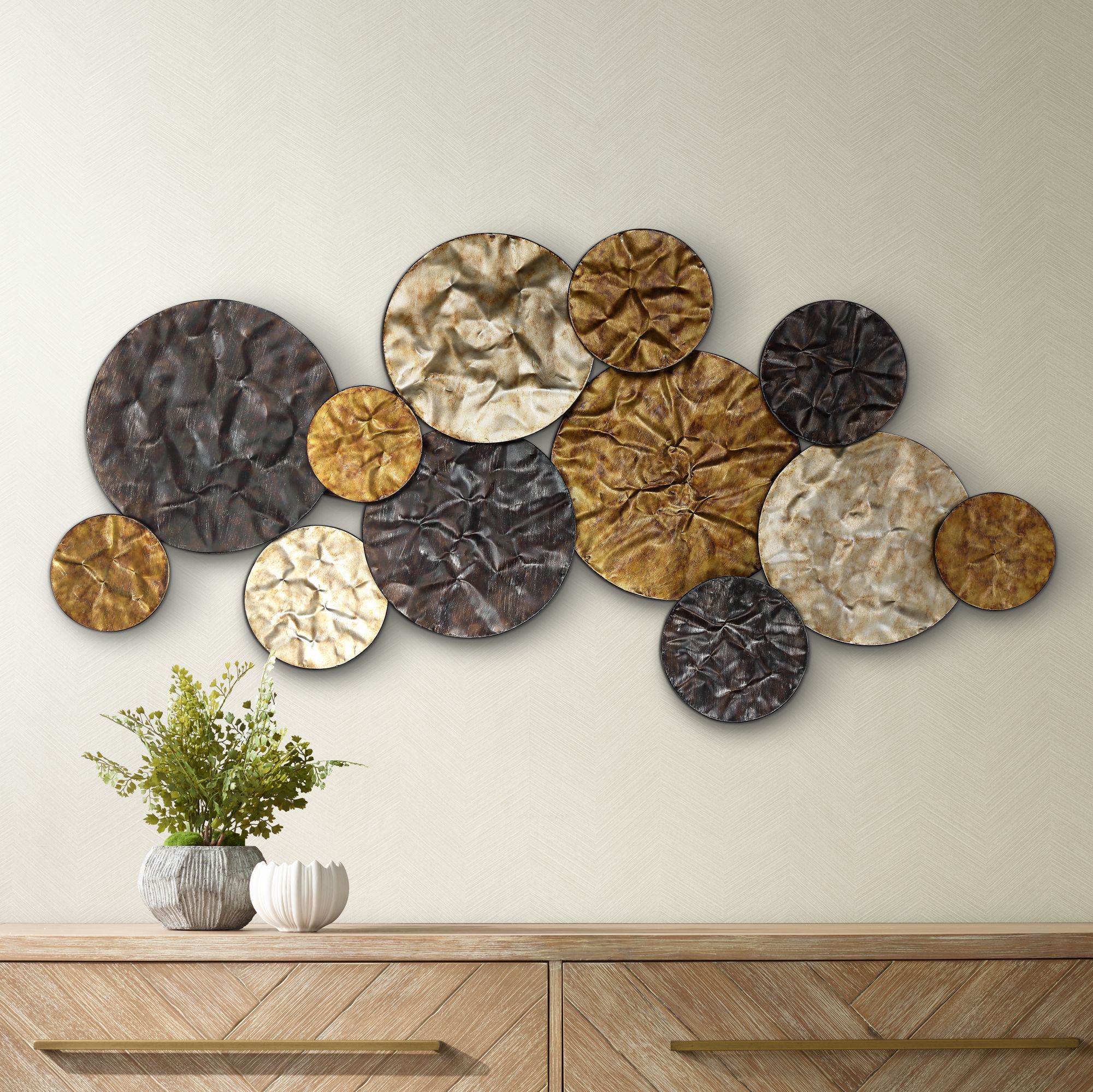 Metallic Cluster 42" Wide Metal Wall Art