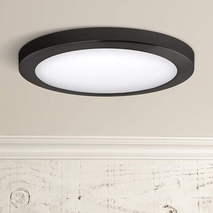 Platter 15 Round Black Led Outdoor Ceiling Light 61x55 Lamps Plus - Led Round Outdoor Ceiling Light