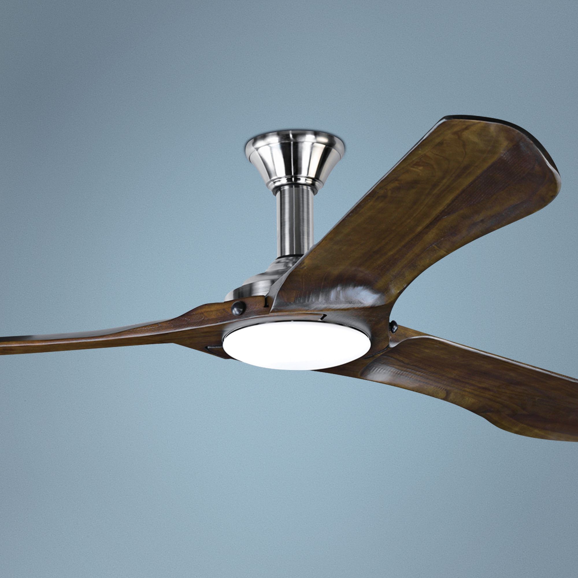 72" Minimalist Max Brushed Steel LED Damp DC Ceiling Fan