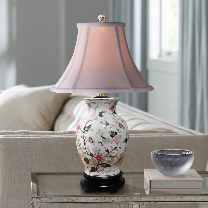 Emily Multi Color Porcelain Vase Accent, Emily Table Lamp