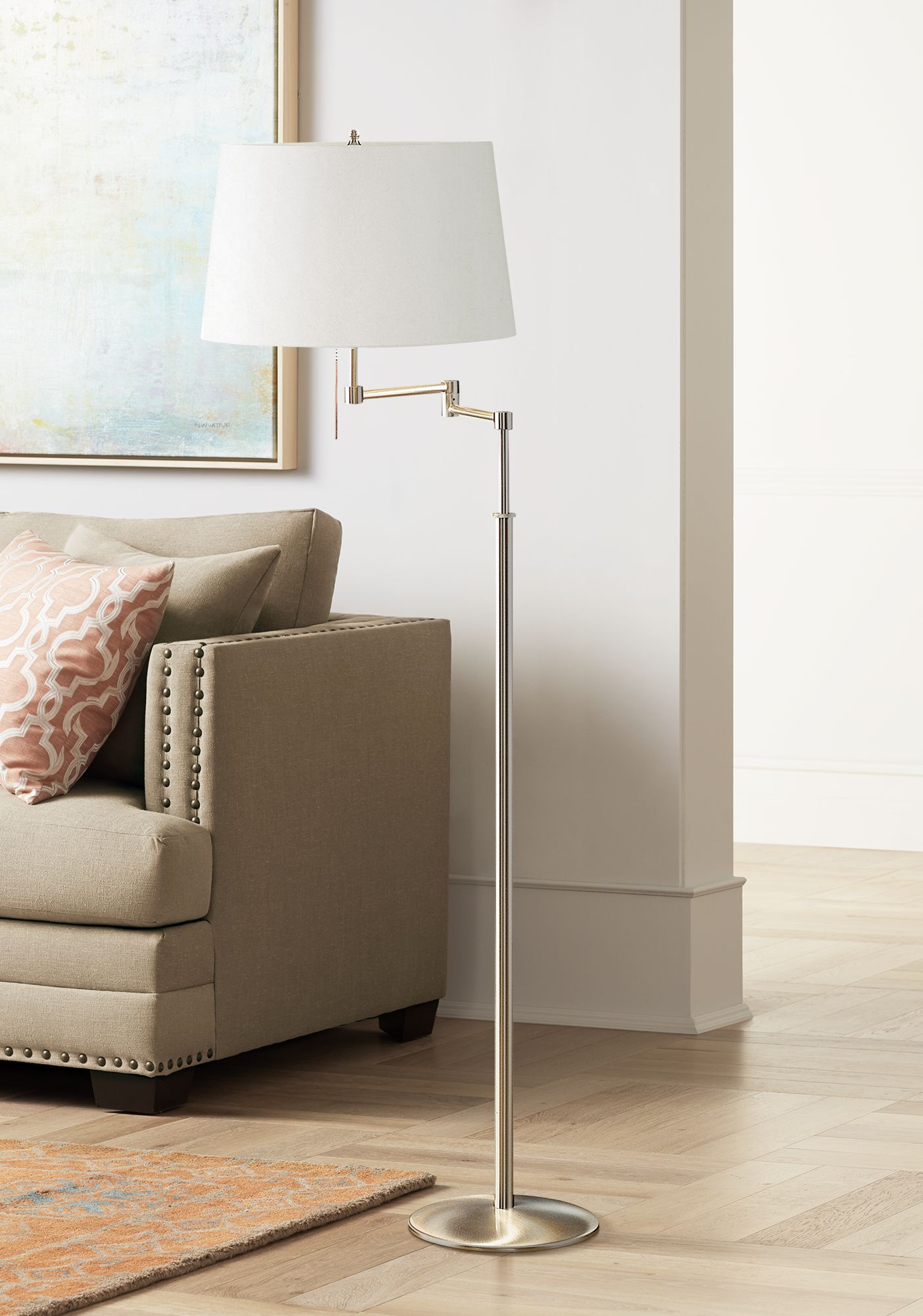 Brushed Nickel Holtkoetter Floor Lamps Lamps Plus