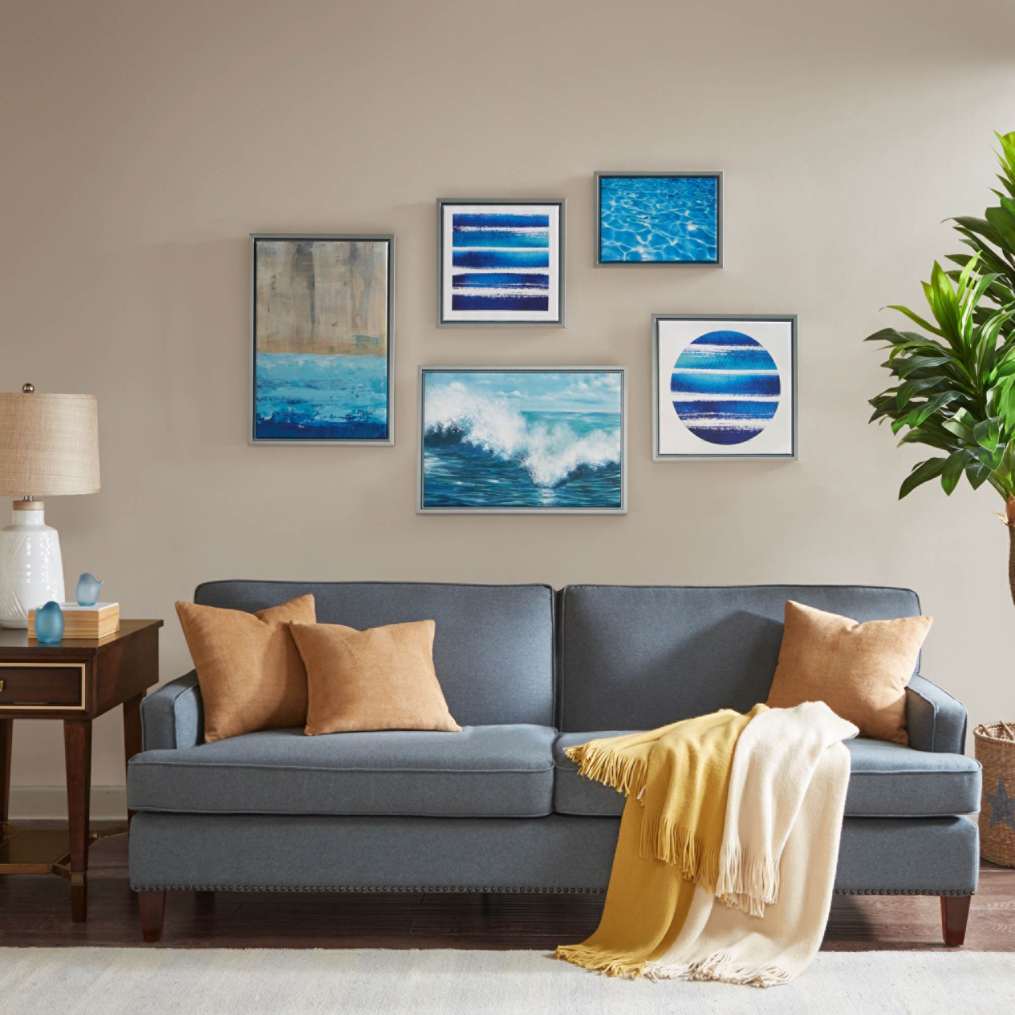 Water Tide 5-Piece Gallery Canvas Wall Art Set