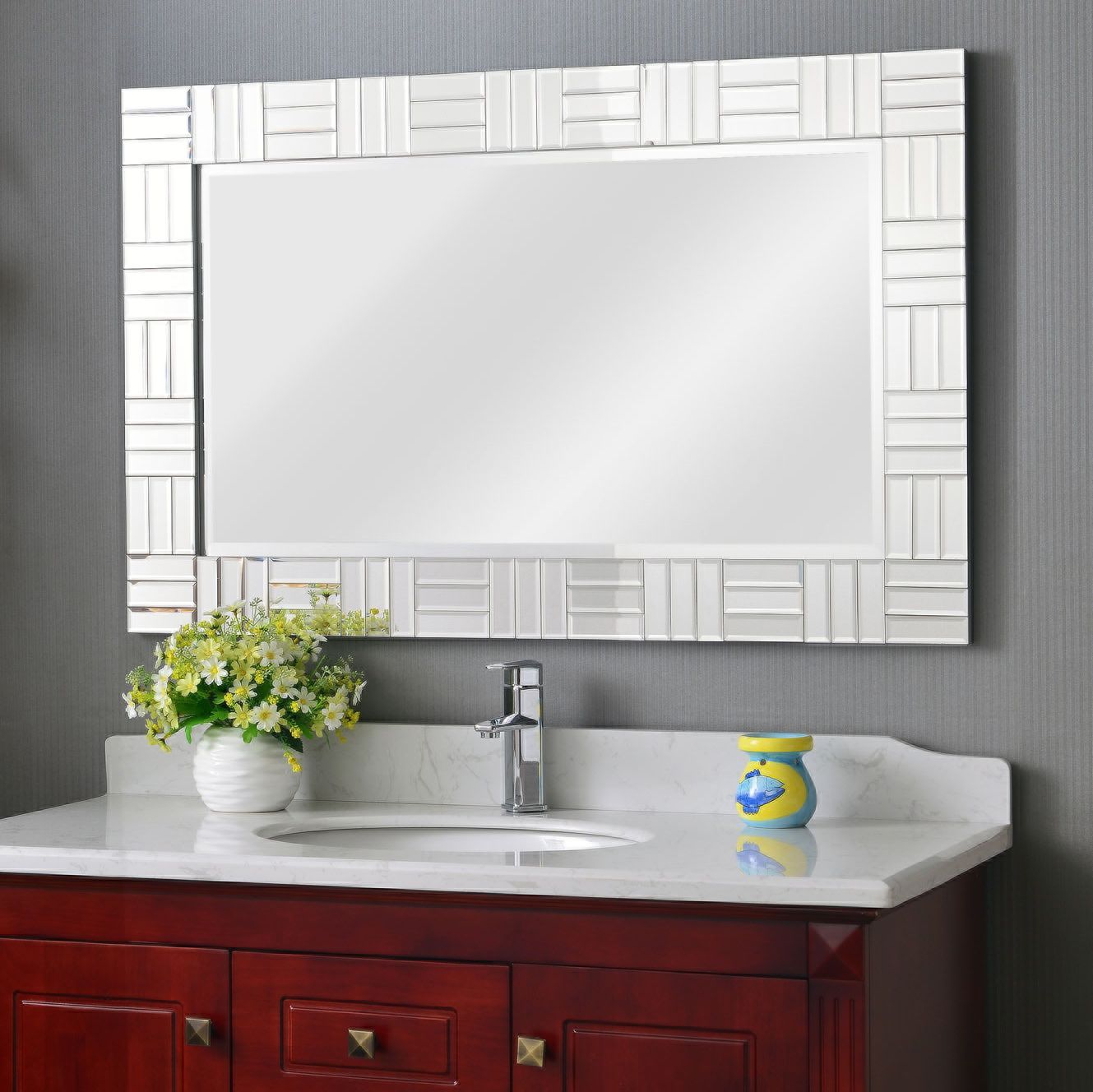 Kenroy Home Sparkle Chrome 28" x 44" Rectangular Wall Mirror