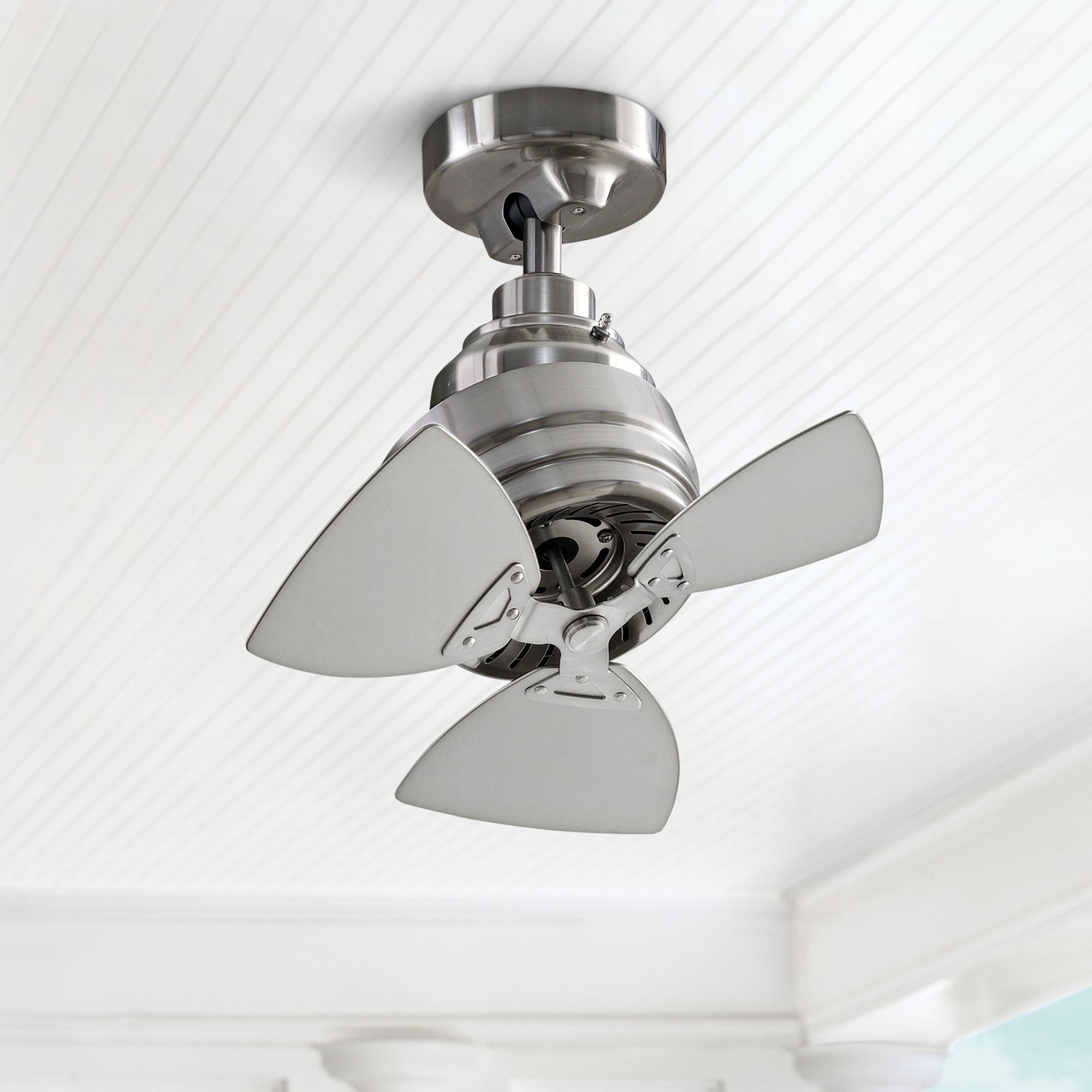 19 Fanimation Rotation Brushed Nickel Damp Ceiling Fan