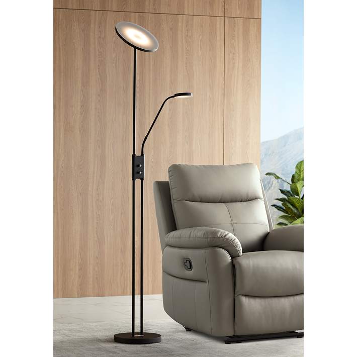 Taylor Led Torchiere Floor Lamp With, Floor Lamp With Side Reading Light