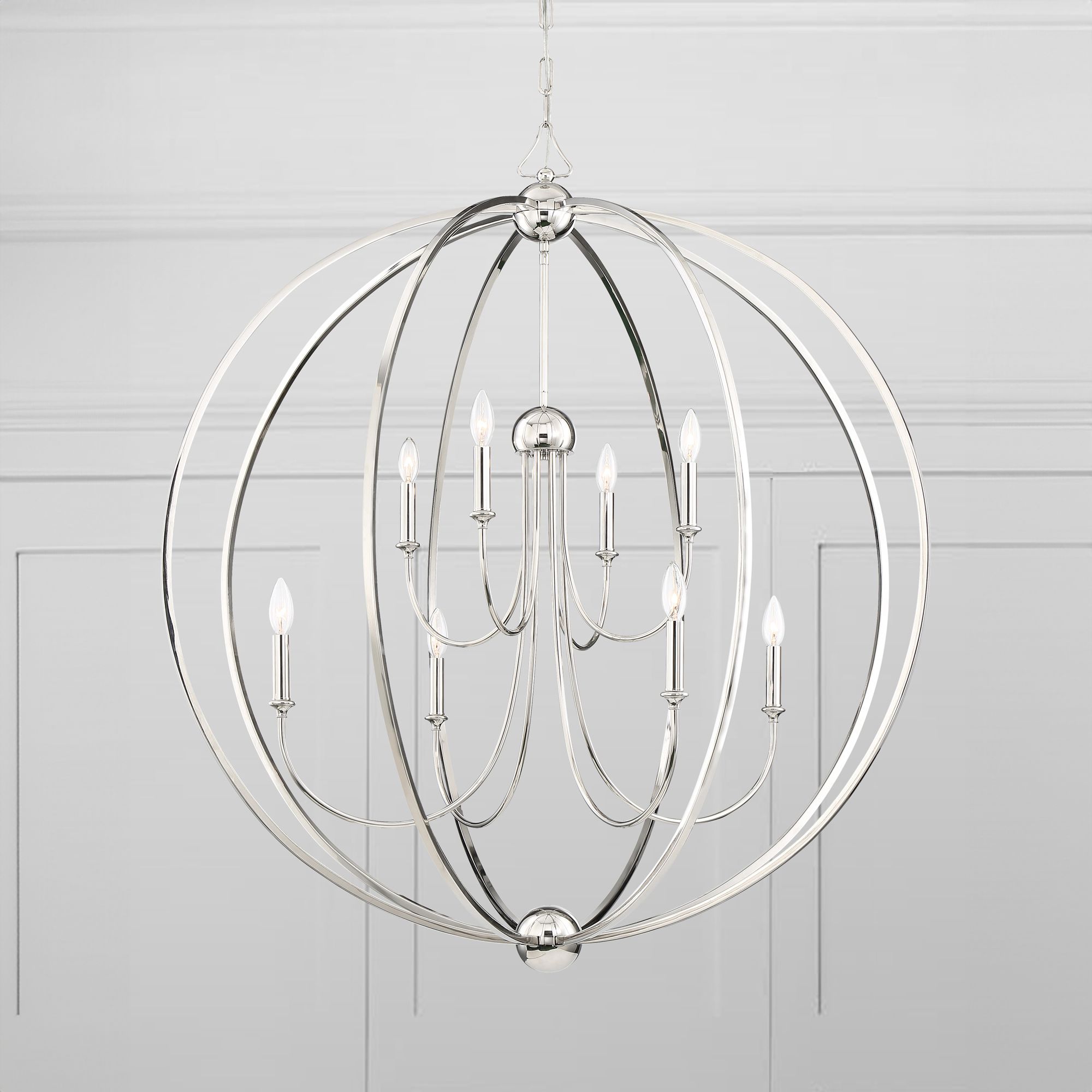 Crystorama Sylvan 40"W Polished Nickel 8-Light Chandelier