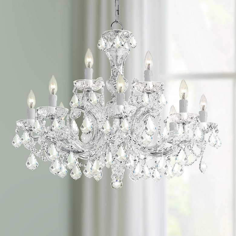 Maria Theresa 29&quot; Wide Polished Chrome 12-Light Chandelier