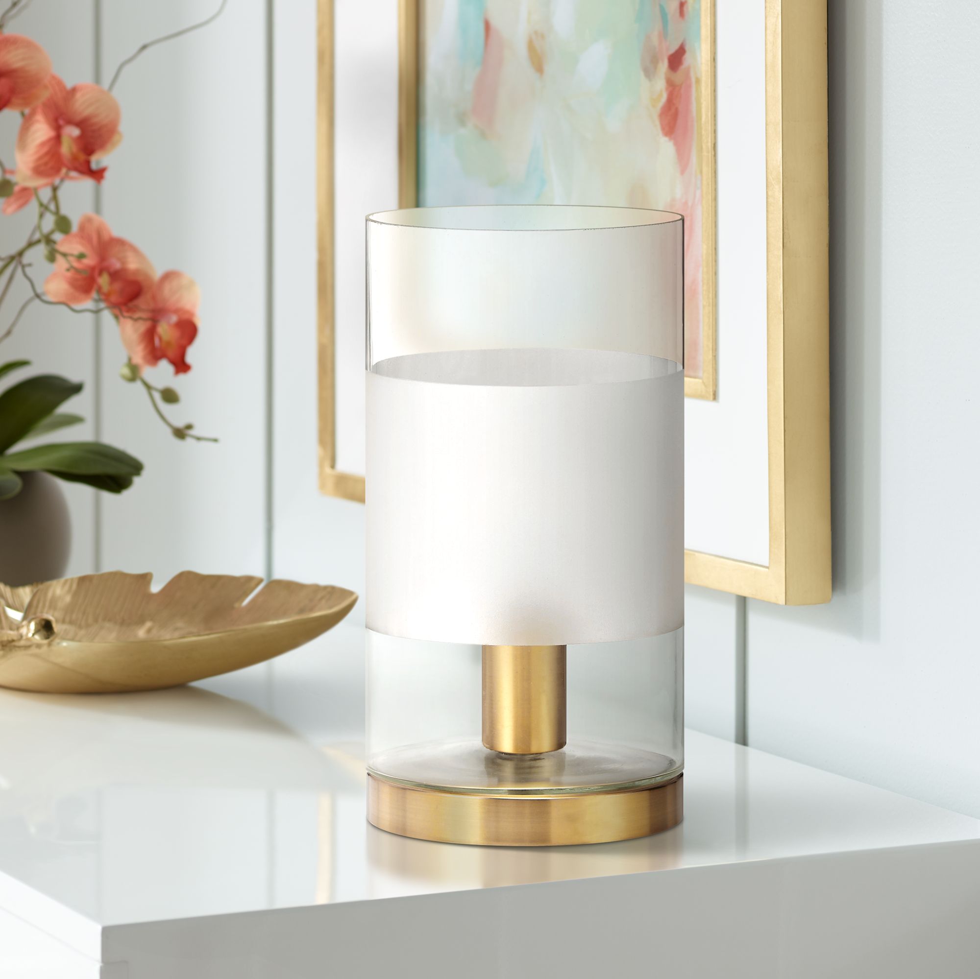 Lasa Clear Glass Cylindrical 12"H Uplight Accent Table Lamp