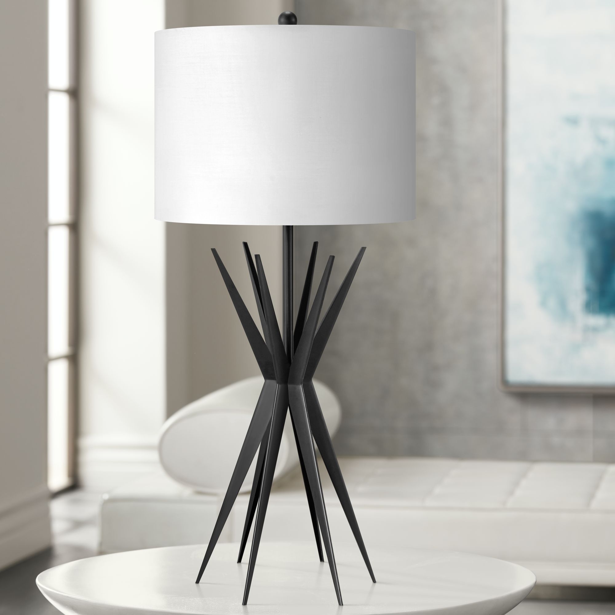 Brindisi Oil-Rubbed Bronze Spiked Metal Table Lamp