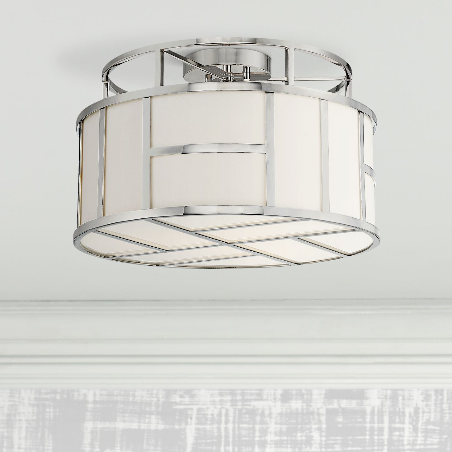 Crystorama Danielson 16 1/2"W Polished Nickel Ceiling Light