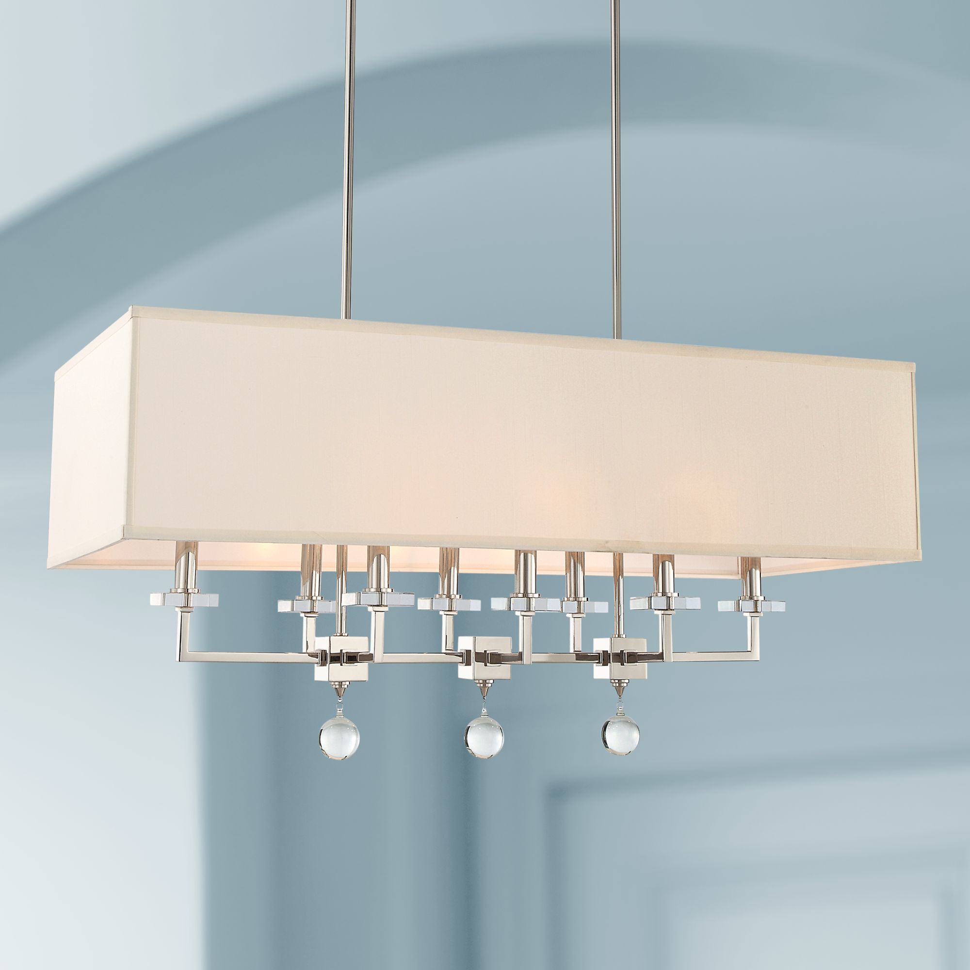 Paxton 38"W Polished Nickel Kitchen Island Light Chandelier