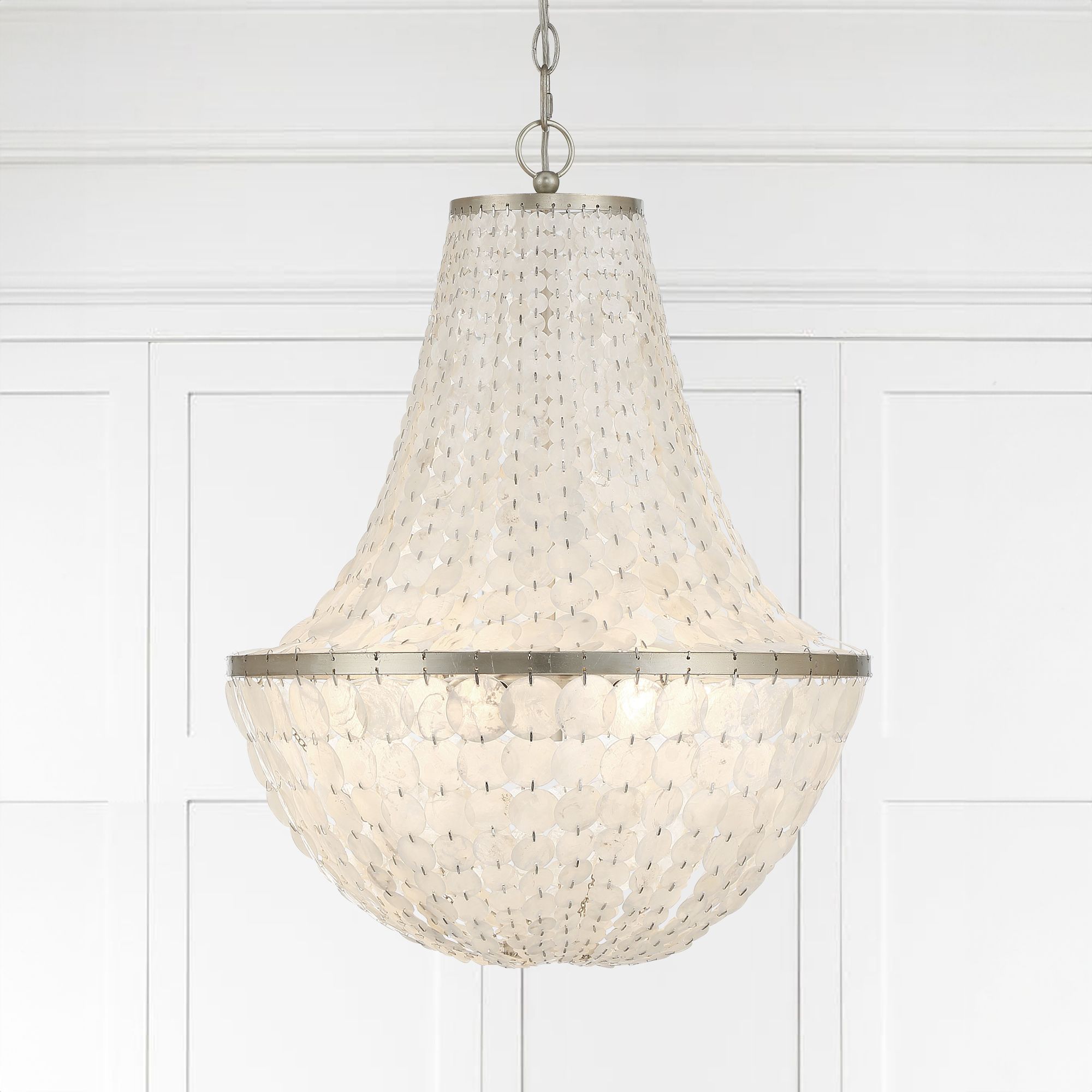 Crystorama Brielle 18"W Antique Silver 6-Light Chandelier