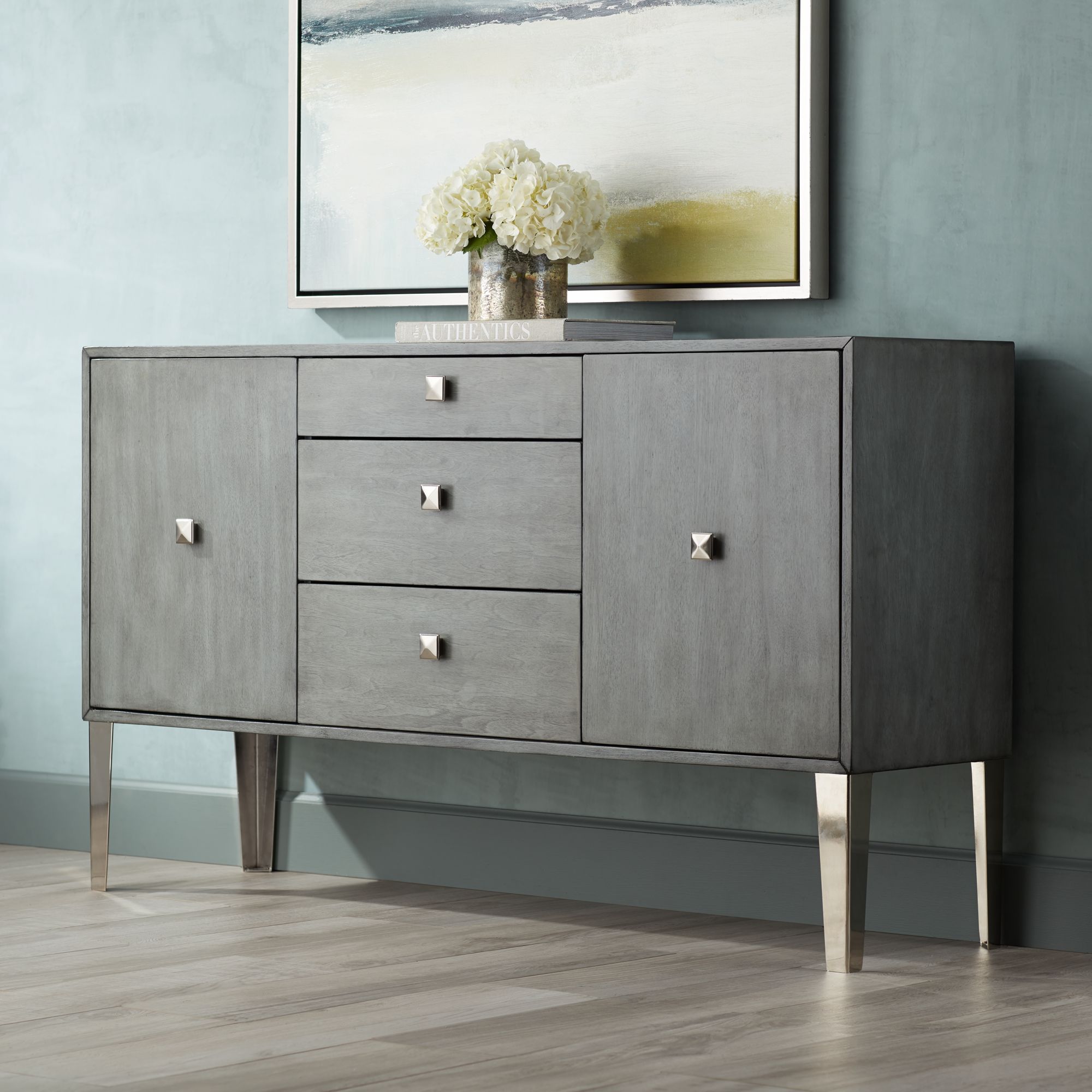 Nadine 60 1/4" Wide 2-Door 3-Drawer Modern Credenza