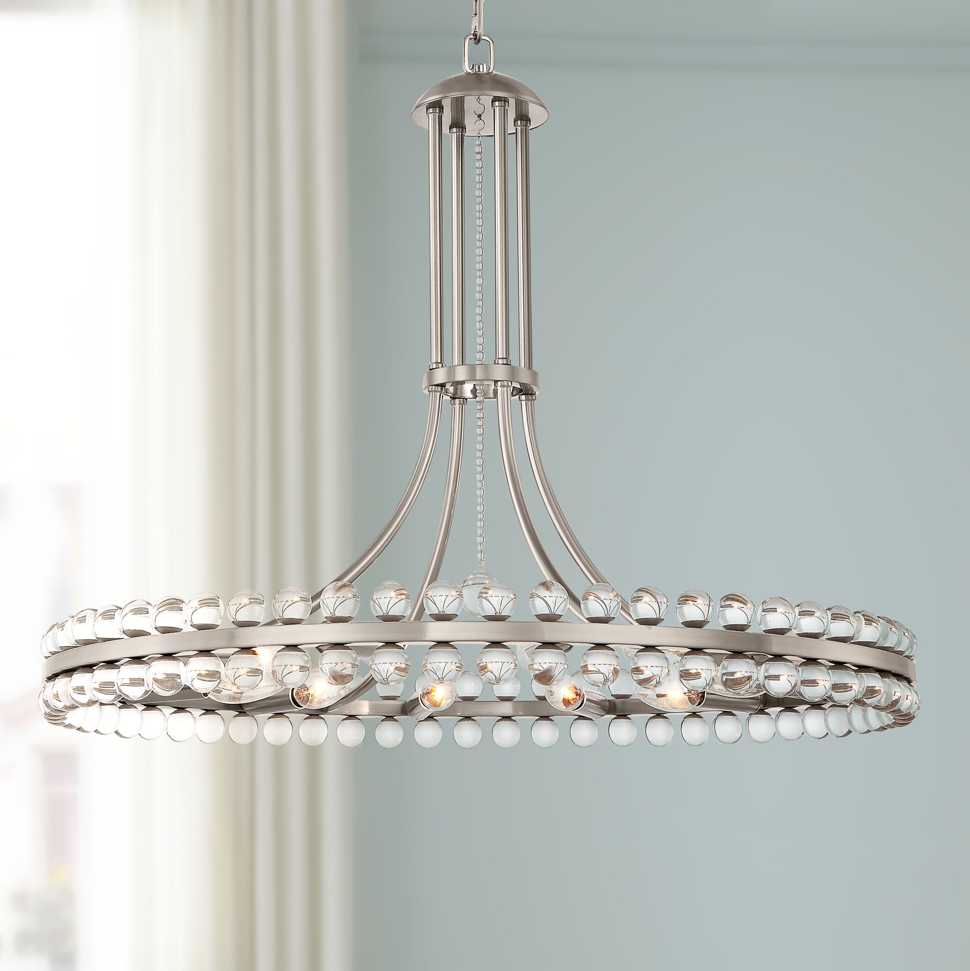 Crystorama Clover 28 3/4" Wide Brushed Nickel Chandelier