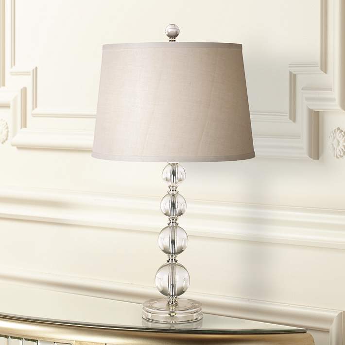 Herminie Stacked Ball Acrylic Table, Acrylic Gold Table Lamp