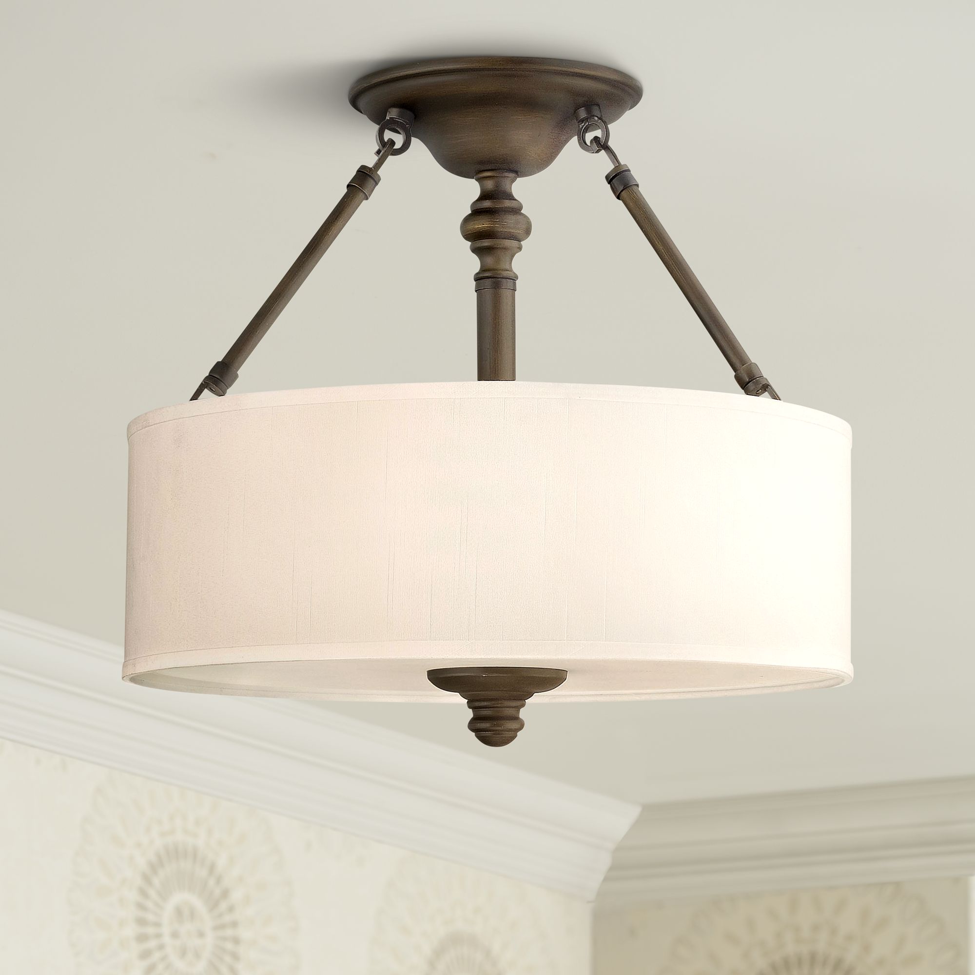 Sussex Collection English Bronze 16" Wide Ceiling Light