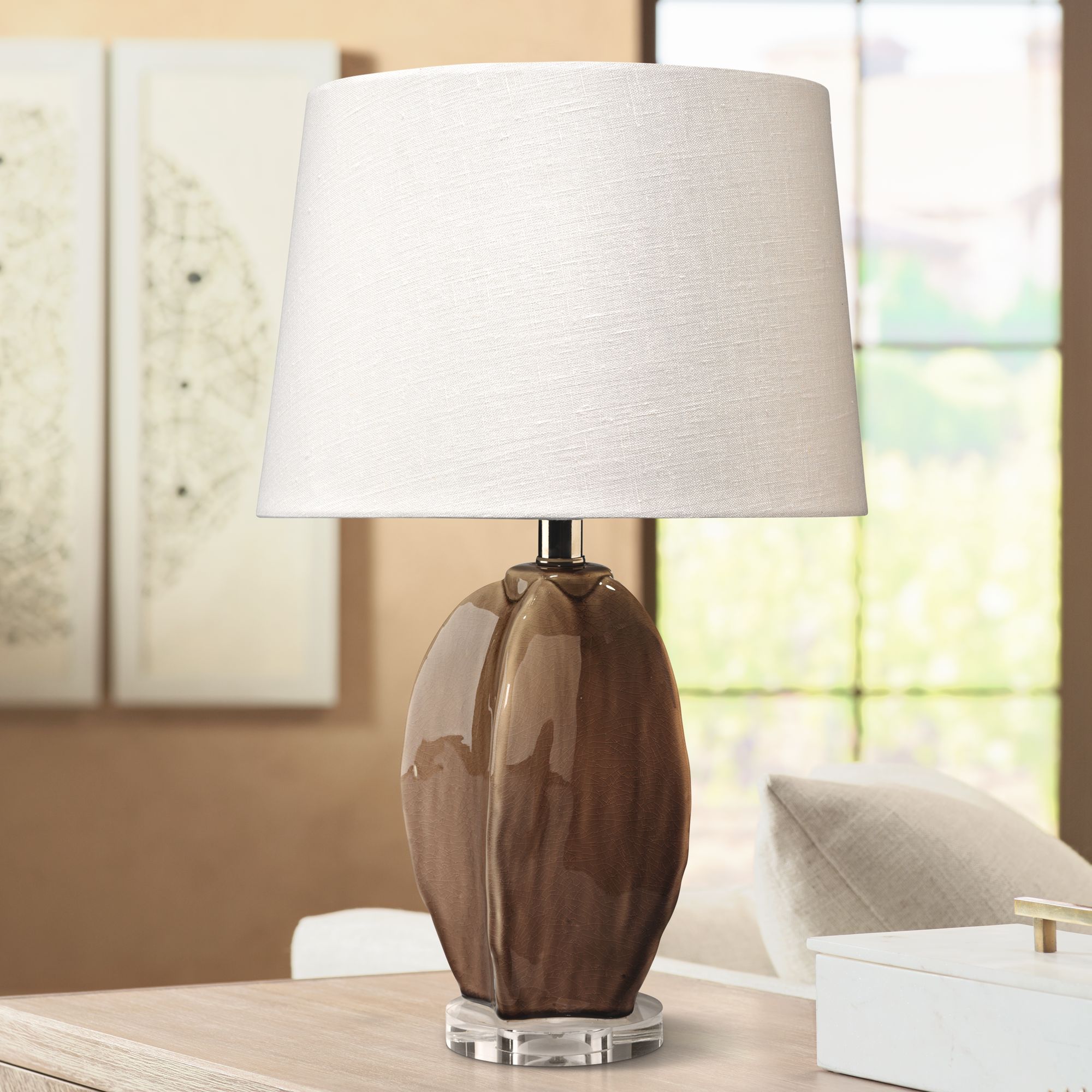 mauve table lamp