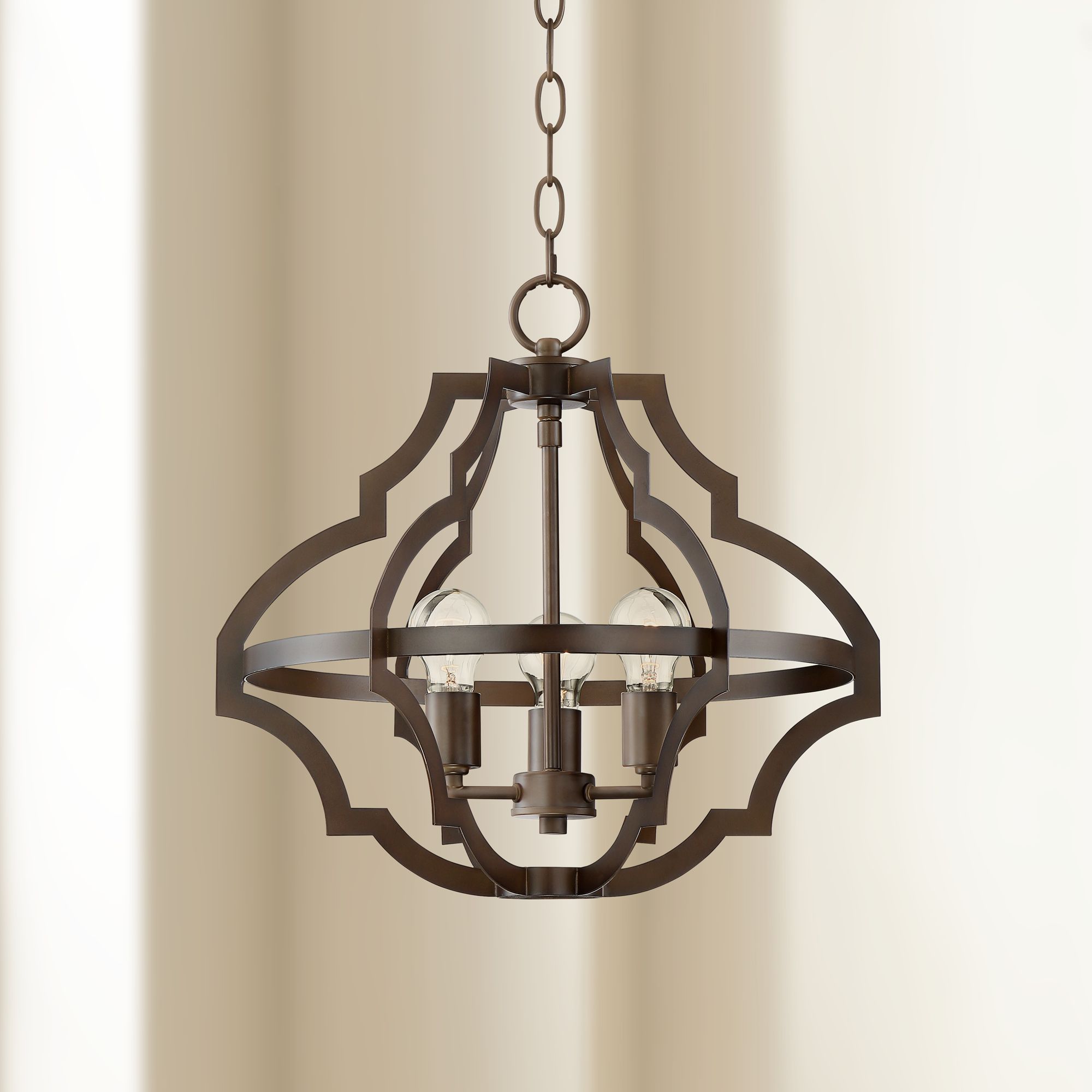 Lodi 19"W Oil-Rubbed Bronze 3-Light Metal Chandelier