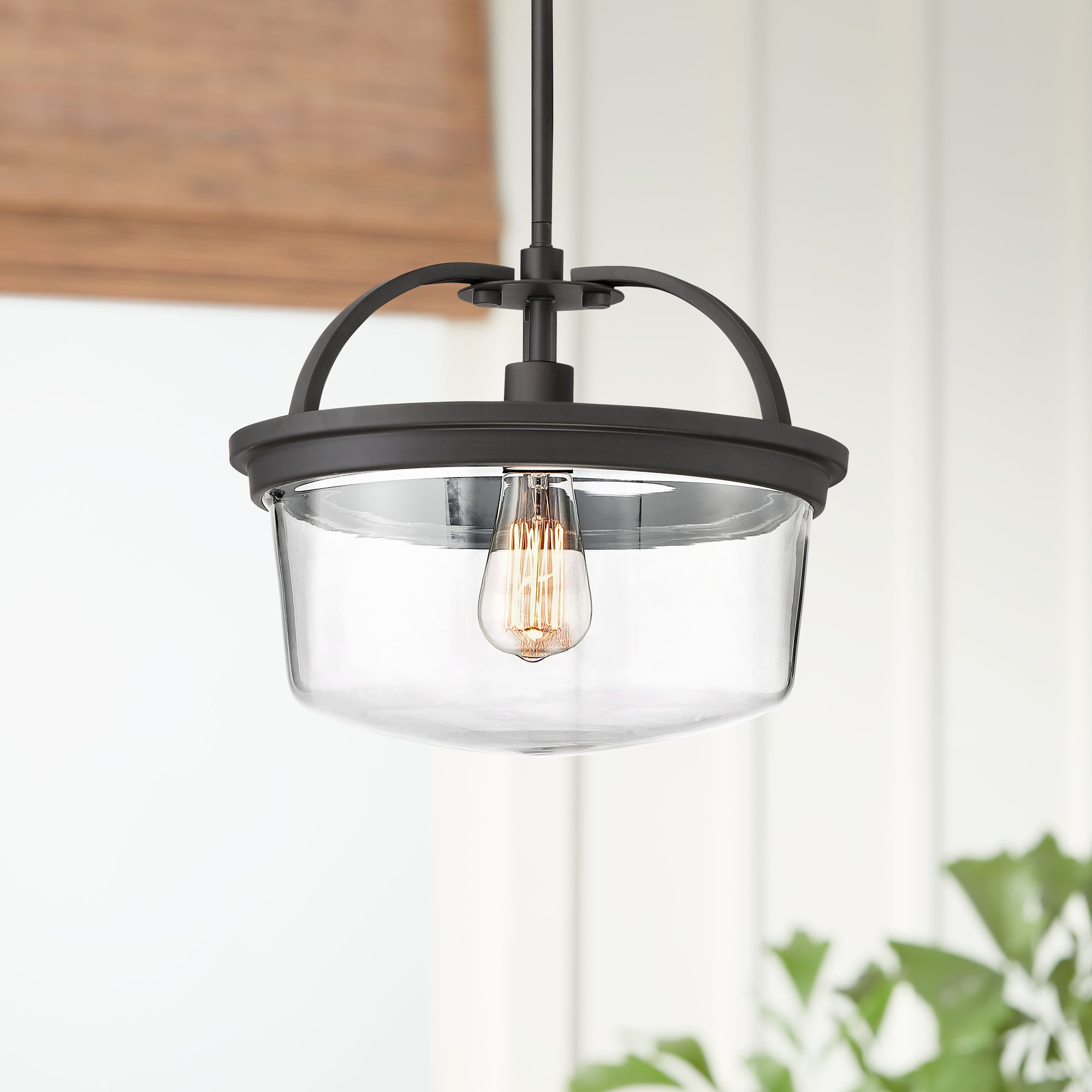 Winslow 13 1/2" Wide Bronze and Glass Pendant Light