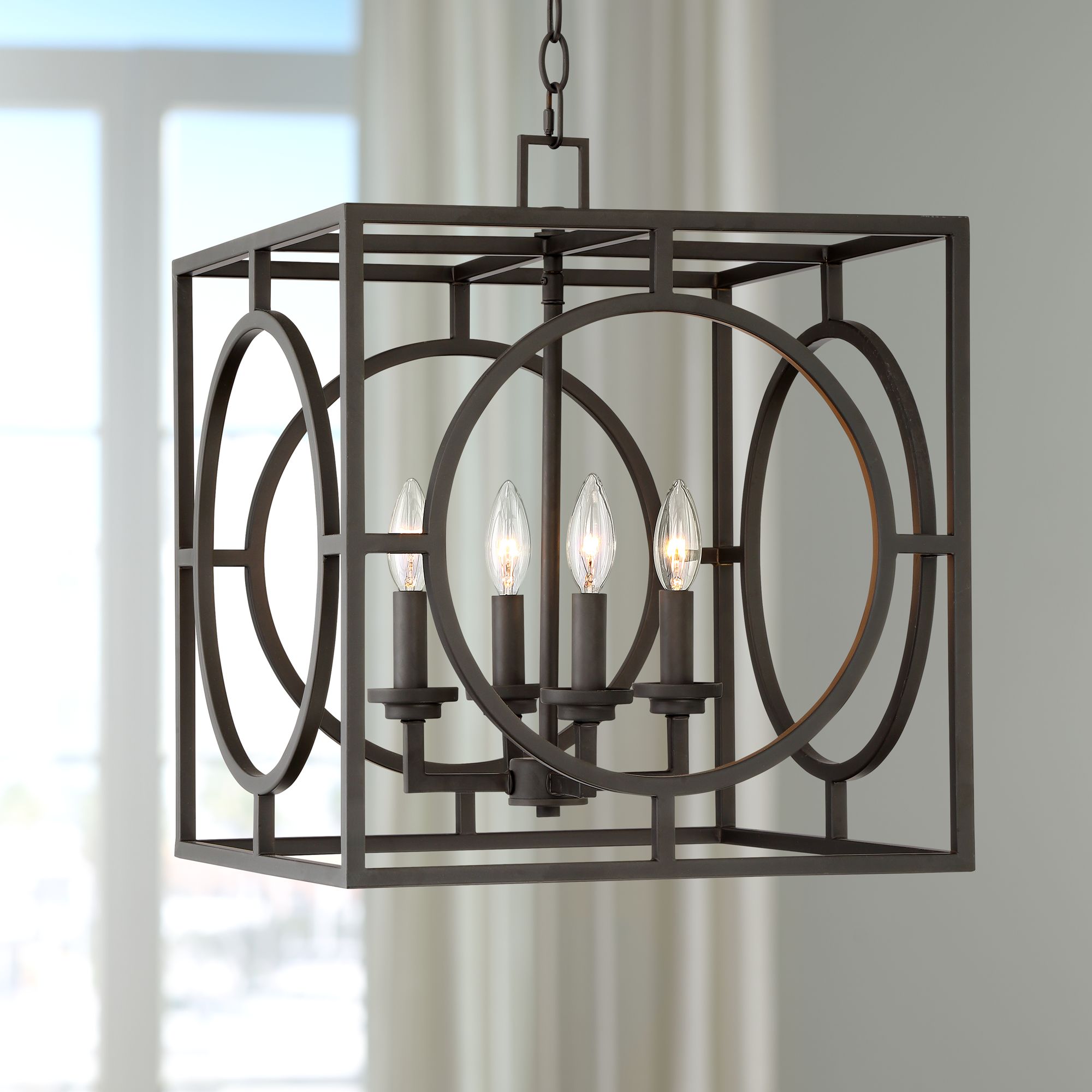 Silvia 16" Wide Bronze Entry Pendant Light