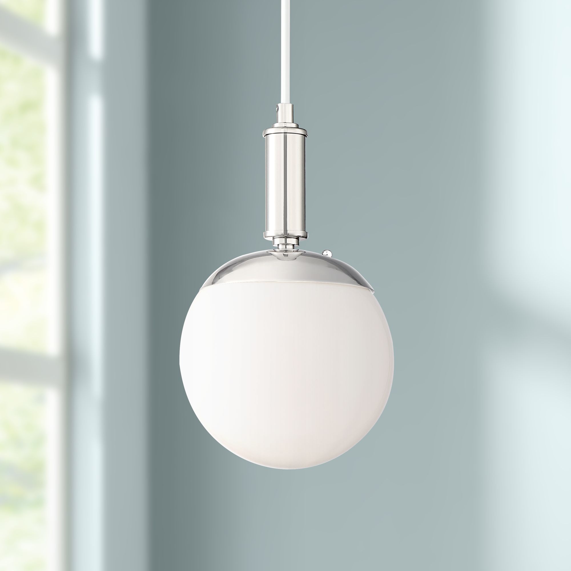 Chasten 7 3/4" Wide White Glass Orb Mini Pendant