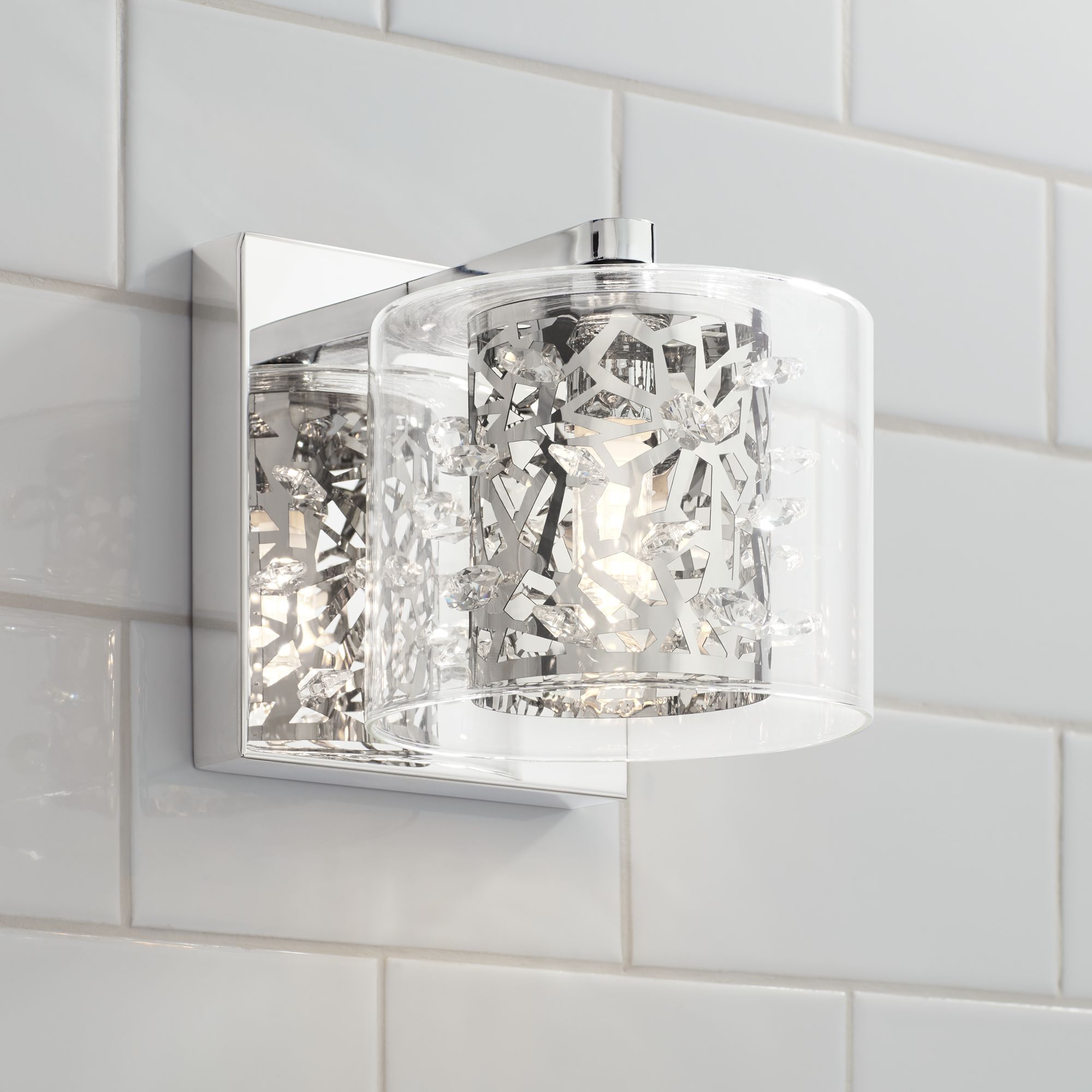 Possini Euro Jungle 5 1/4" High Chrome LED Wall Sconce