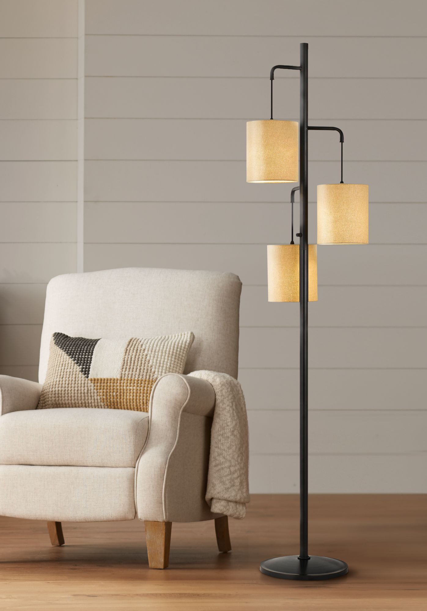 Kirkwall Dark Bronze Metal 3-Light Lantern Floor Lamp