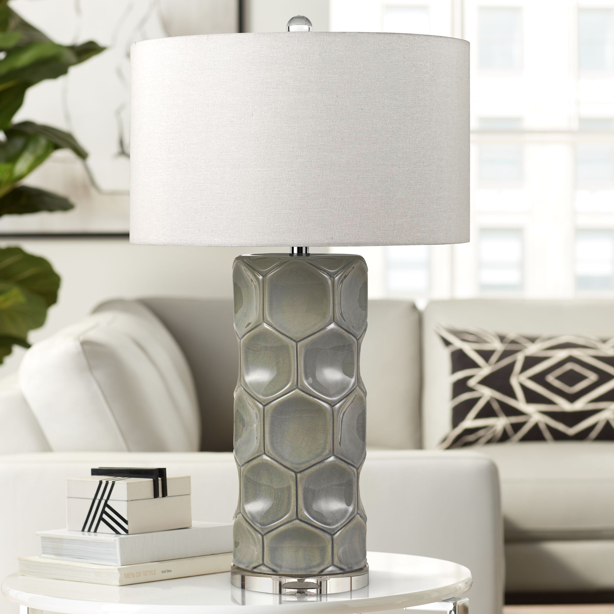 gray ceramic table lamp