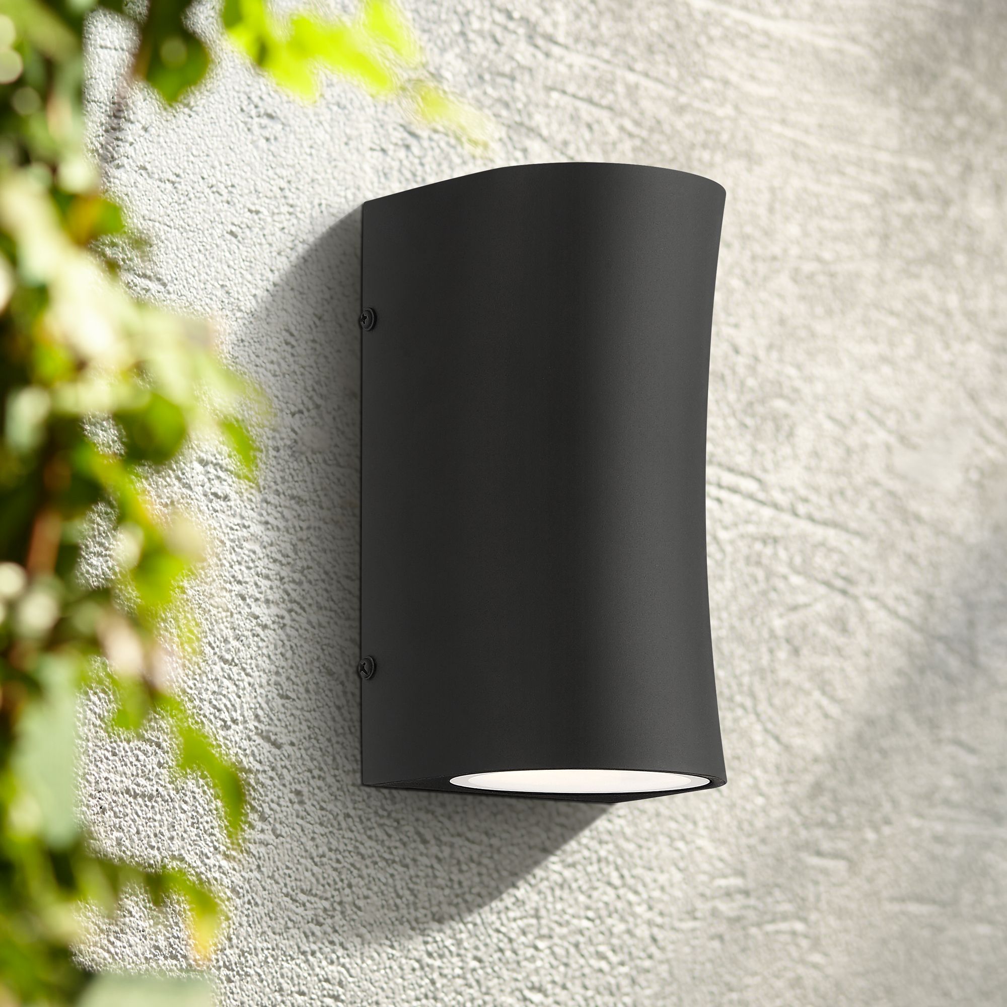 Fusion 8" High Textured Black LED Outdoor Wall Light