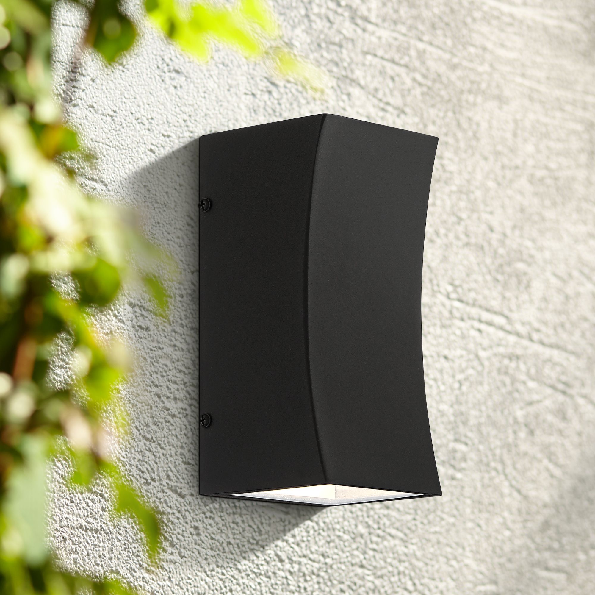 Fusion 8"H Textured Black LED Up and Down Outdoor Wall Light
