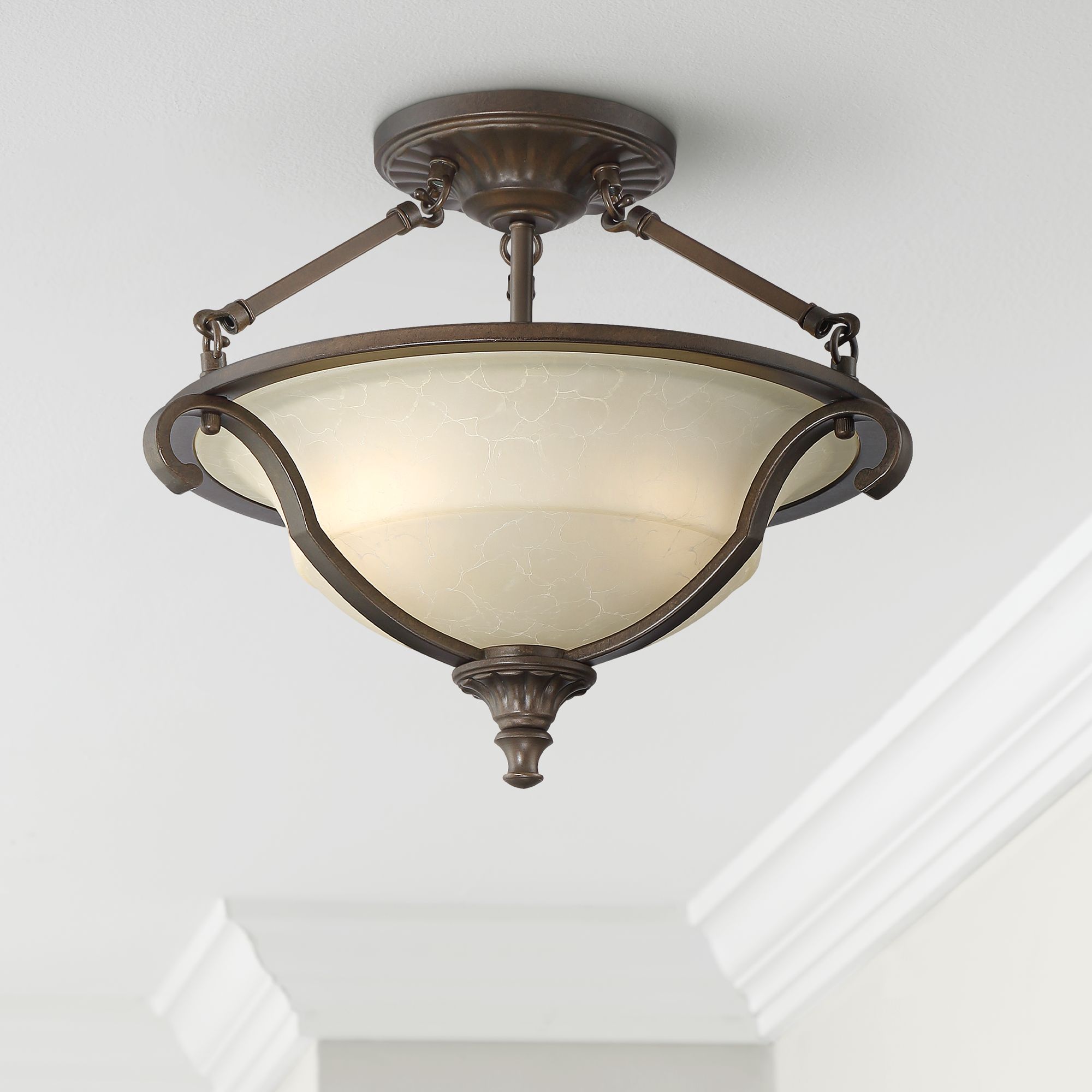 Fitzgerald 16 3/4" Wide Heritage Bronze Ceiling Light