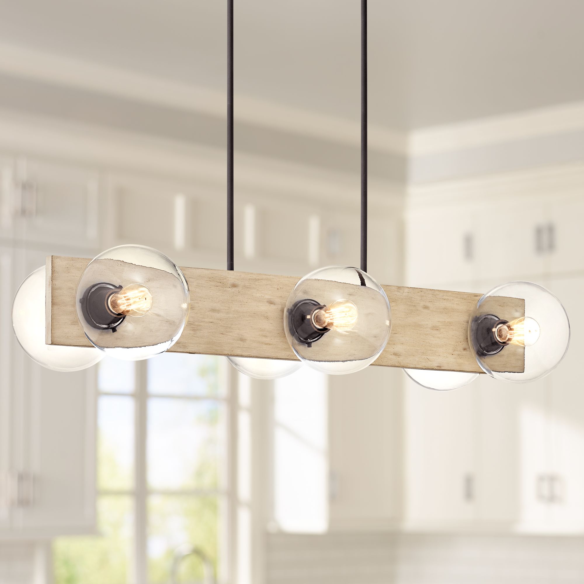 Marquee 42 W White Washed Kitchen Island Light Chandelier 63p81