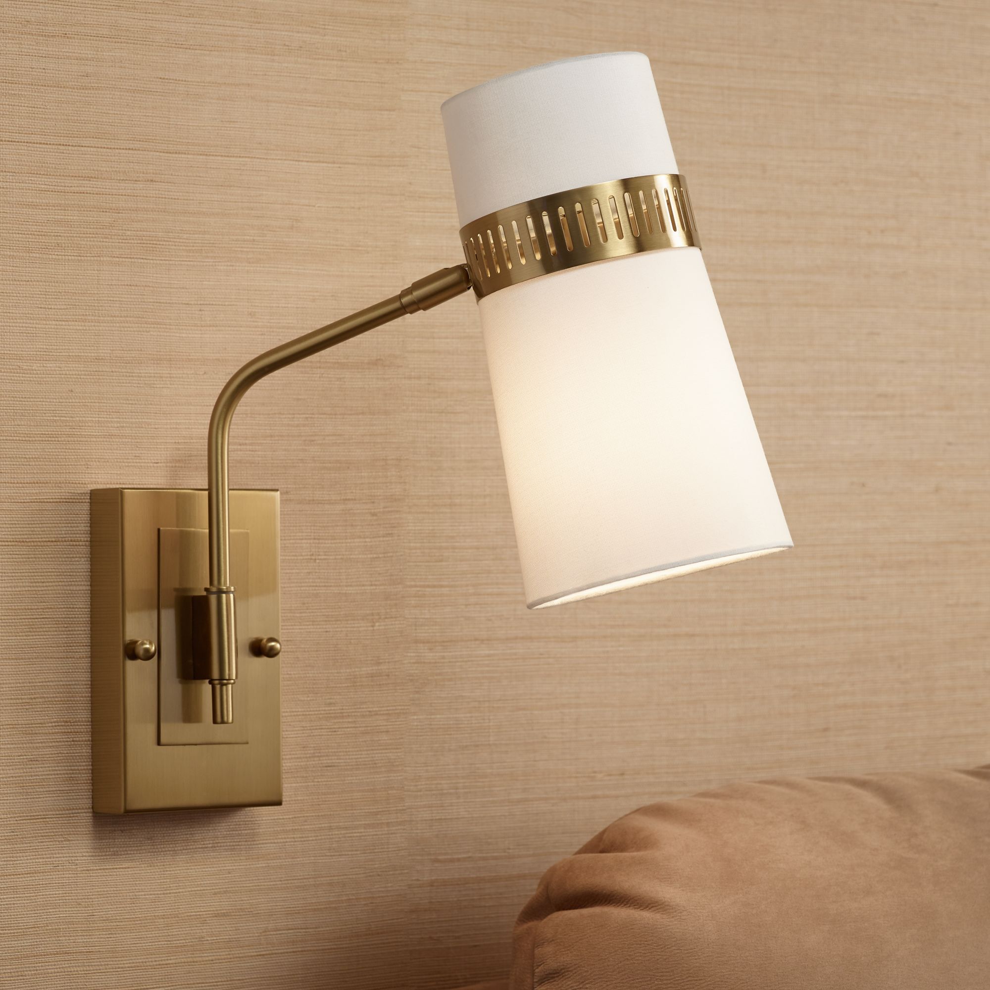 Cartwright Warm Antique Brass Hardwire Wall Lamp