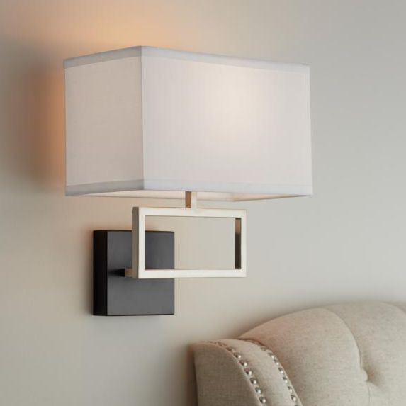 Trixie Brushed Steel Rectangle Hardwire Wall Lamp